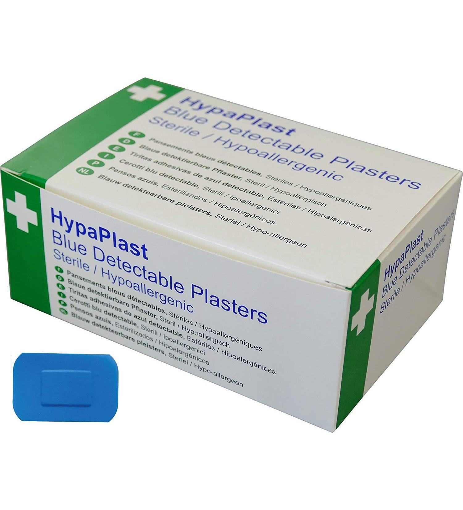 HypaPlast Blue Catering Plasters 7.2x5cm (Pack of 100) 7.2 x 5cm (Pack of 100)