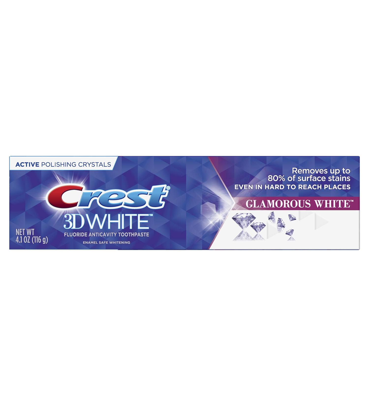 Crest 3D White Fluoride Toothpaste 4.1 oz - Glamorous White Anticavity Formula - Buy Online on GoSupps.com
