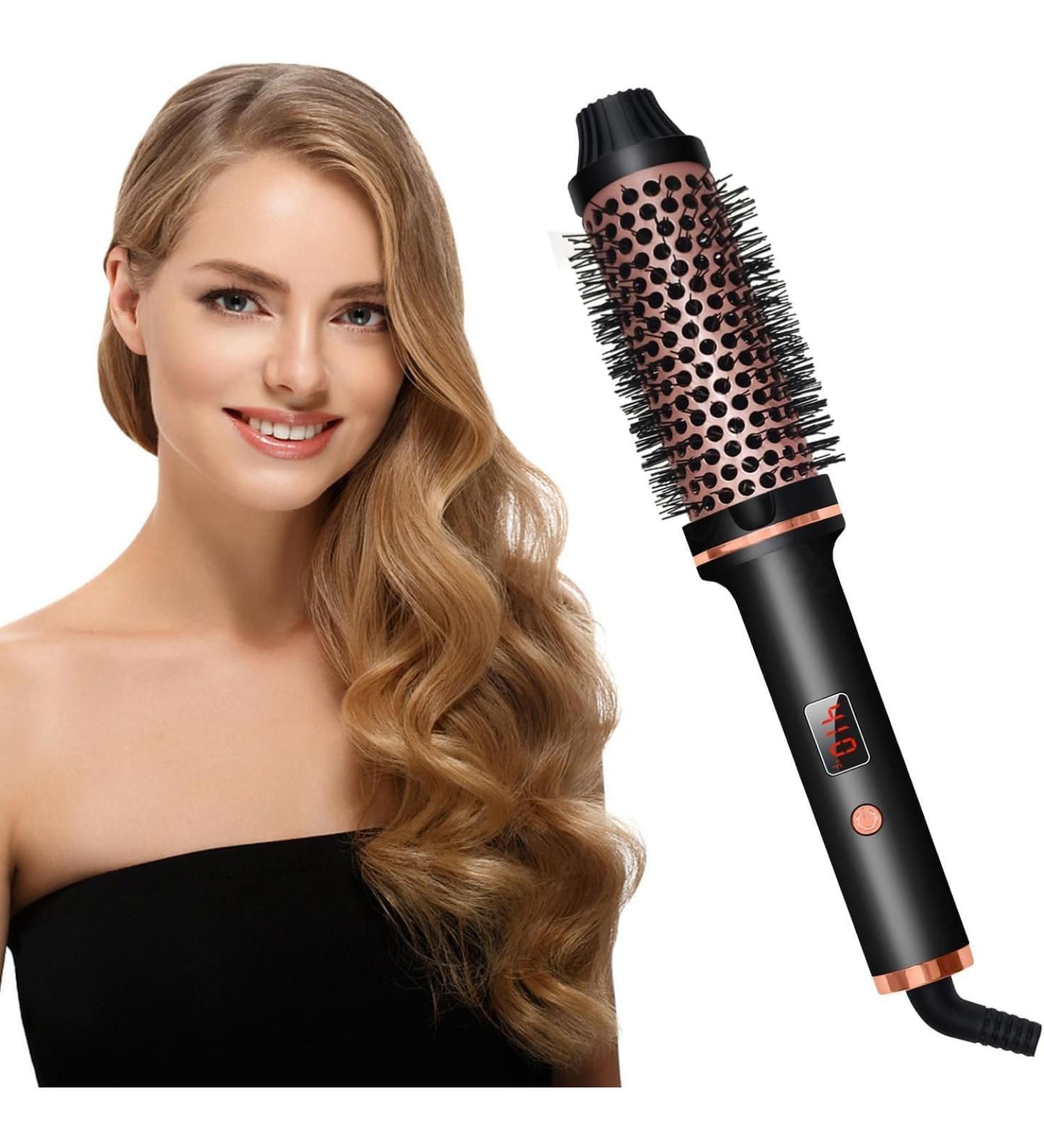 Thermal Brush & Curling Iron Brush - Volumizing Heated Round Brush with Dual Voltage Ceramic Tourmaline LCD Display & 10 Temperature Settings for Travel - Buy Online on GoSupps.com