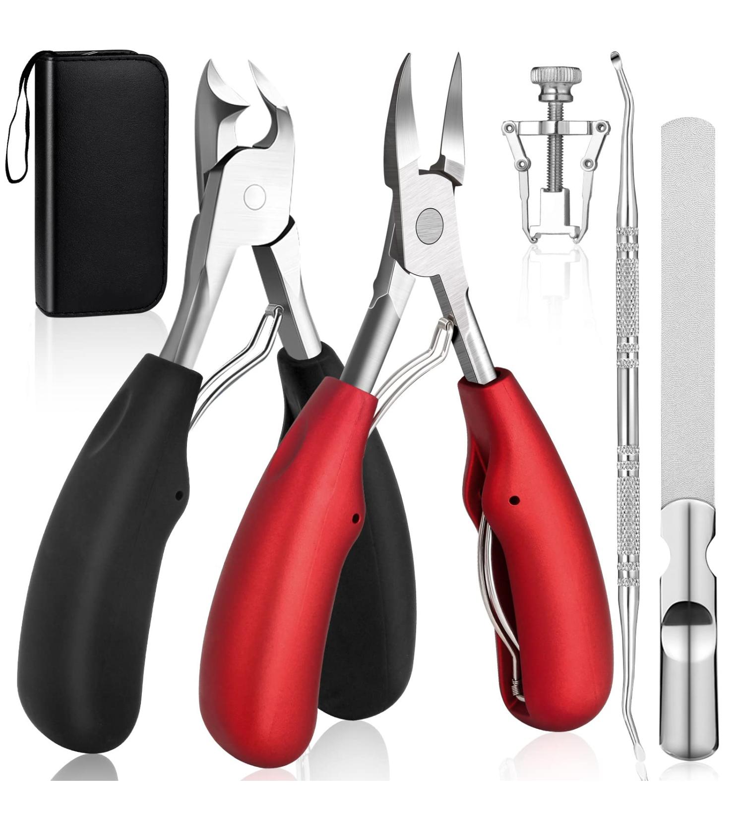 Modacraft Podiatrist Toenail Clippers Professional Thick & Ingrown Toe Nail Clippers for Men Seniors Ingrown Toenail Treatment Removal Kit with Nail Cutter Super Sharp Blade Soft Anti-Slip Handle Multi-colored - Buy Online on GoSupps.com