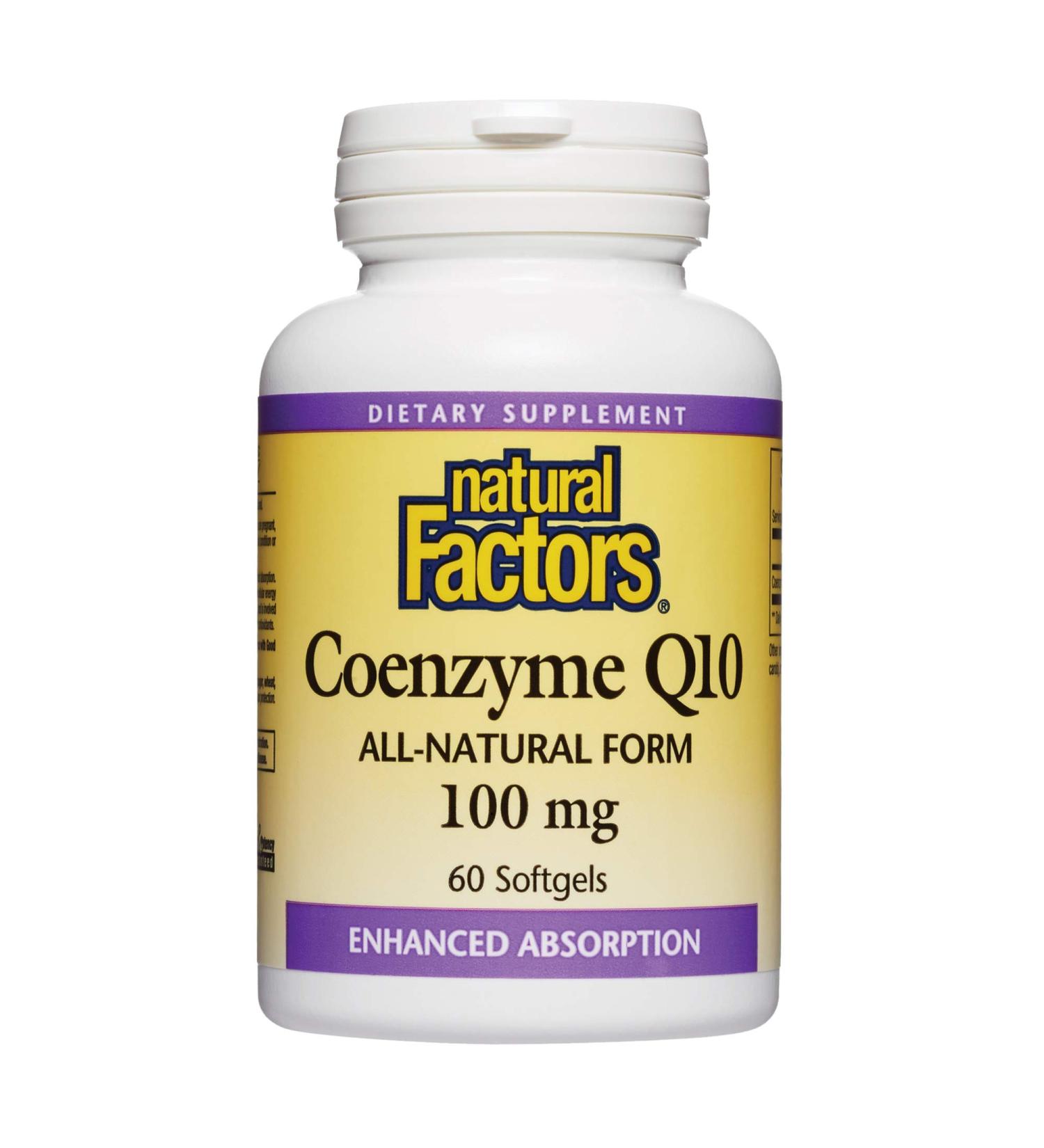 Natural Factors Coenzyme Q10 100 mg - 60 Softgels | Heart Health & Energy Support - Buy Online on GoSupps.com