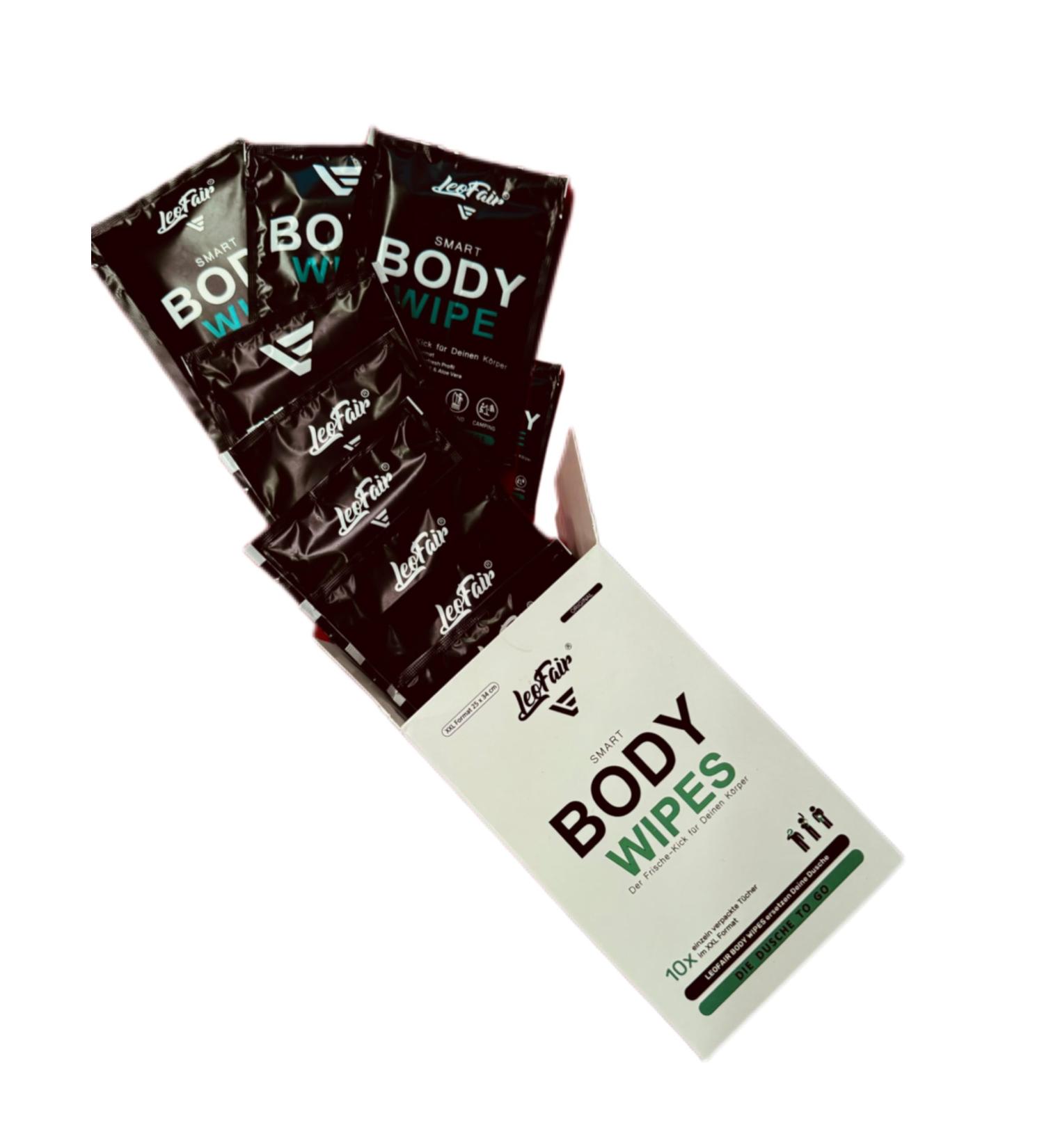 100 XXL Leofair Smart Body Wipes - Odorless Wet Wipes for Sports Travel & Outdoor - 10 Pack | Perfect for Festivals & Vacations - Buy Online on GoSupps.com