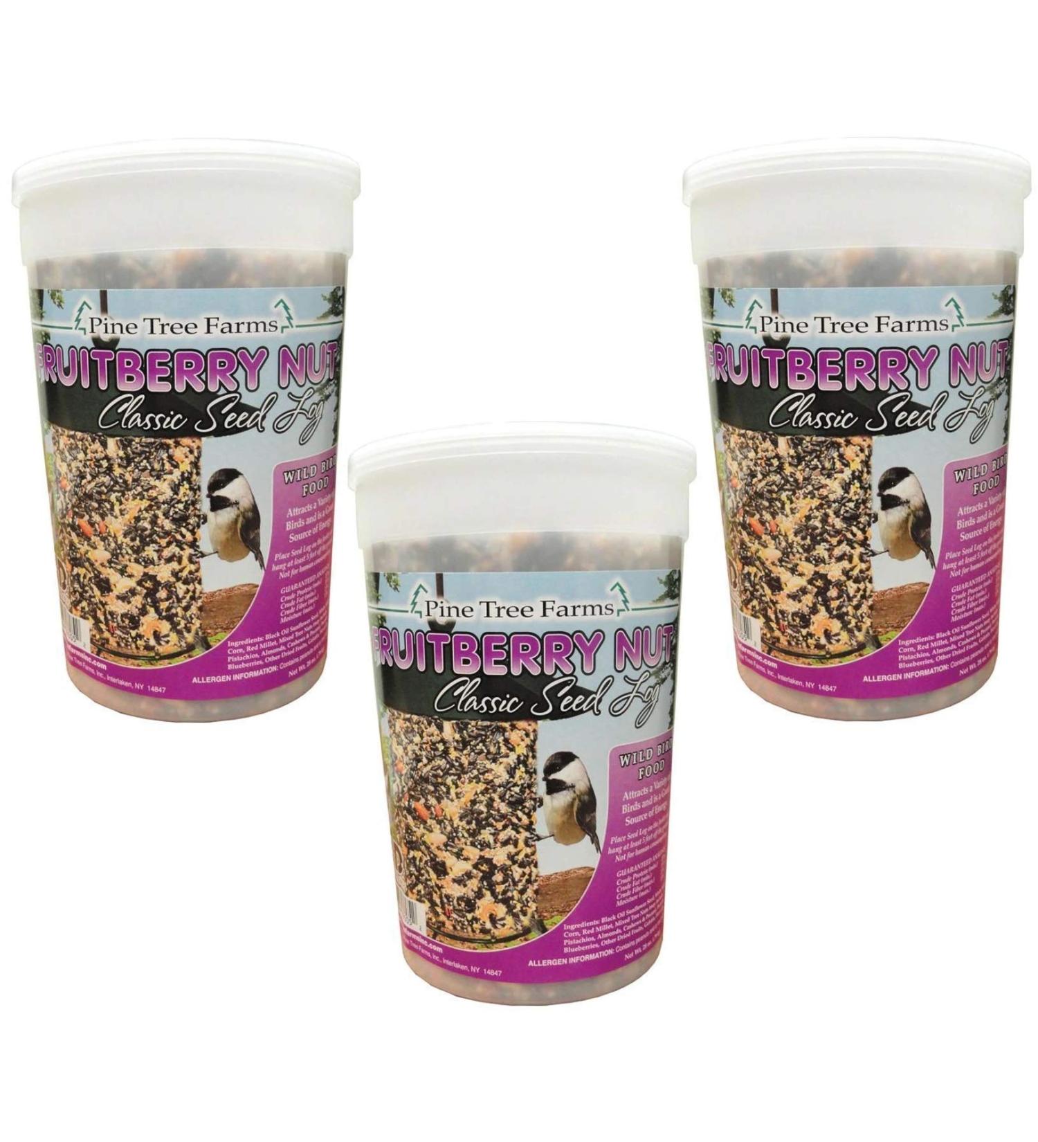 Pine Tree Farms Fruit Berry Nut Classic Seed Log, 32-Ounce (Pack of 3) 2 Pound (Pack of 3)