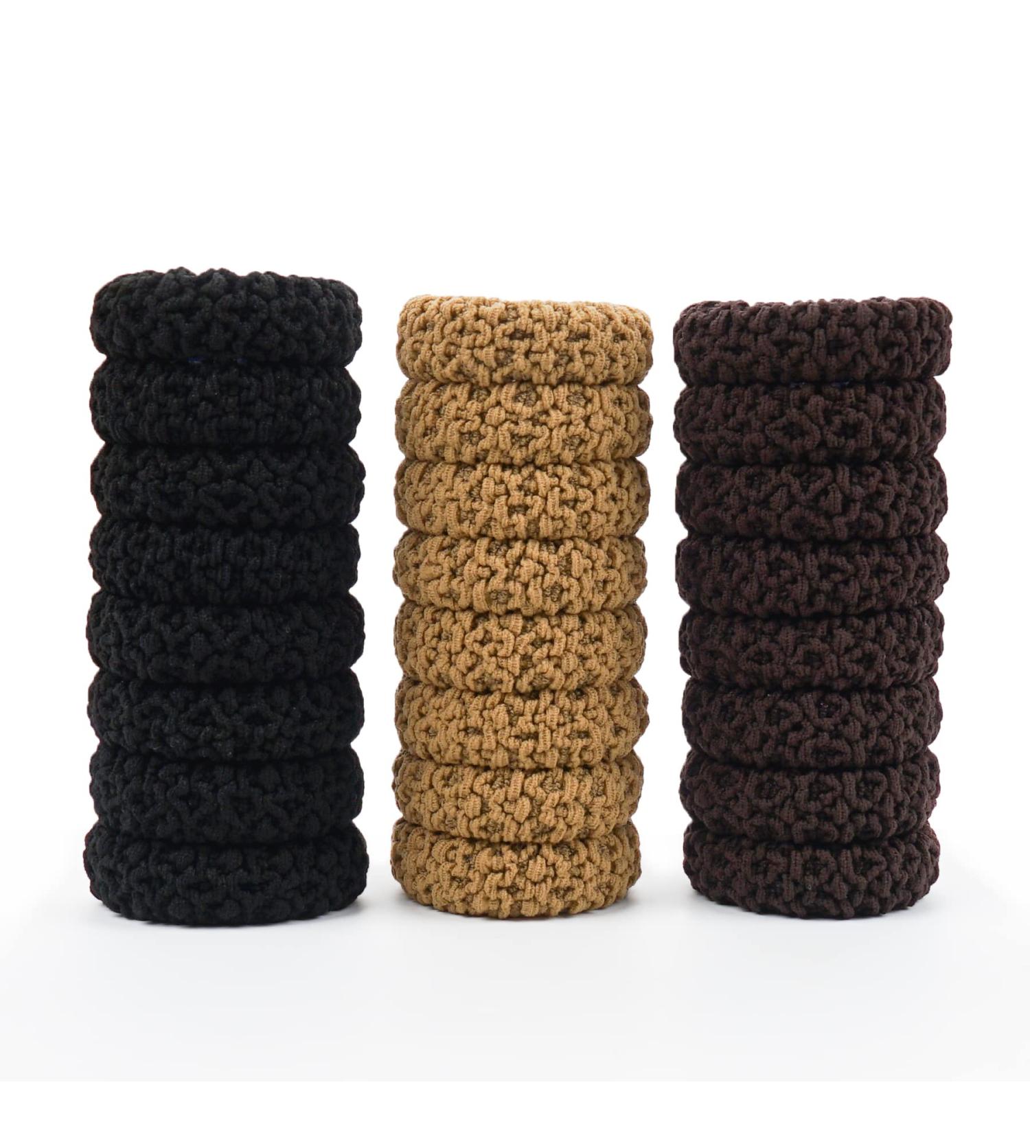Joyoyo 24-Piece Thick Cotton Hair Ties - Elastic Ponytail Holders for Thick Hair - 45mm Durable Hair Straps for Women - Buy Online on GoSupps.com