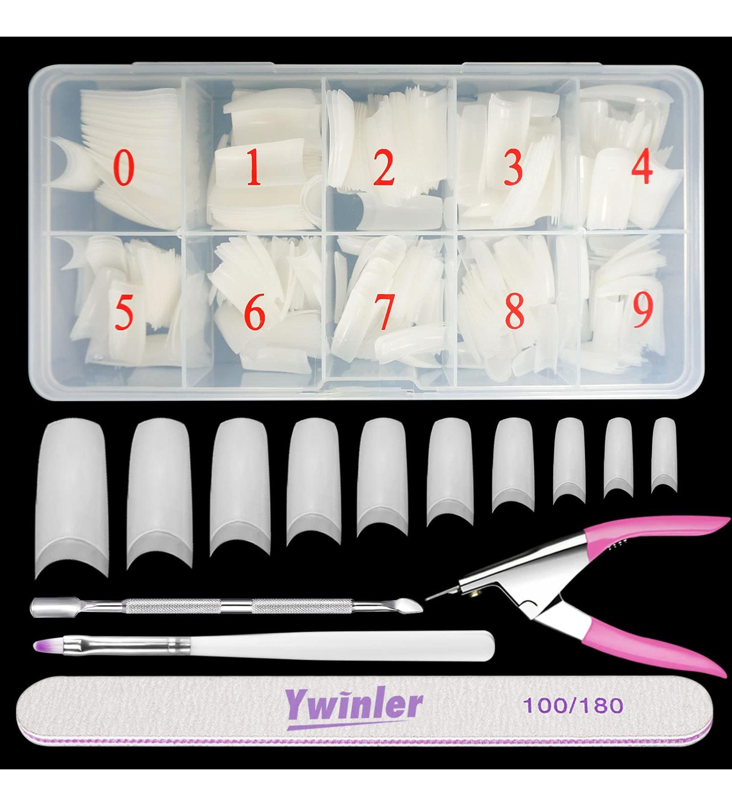 Buy Bainfir 500 Pcs Natural Color Artificial Nail Tips - 10 Sizes DIY Acrylic Fake Nails with Box Nail Brush & File - Perfect for Nail Art - Buy Online on GoSupps.com