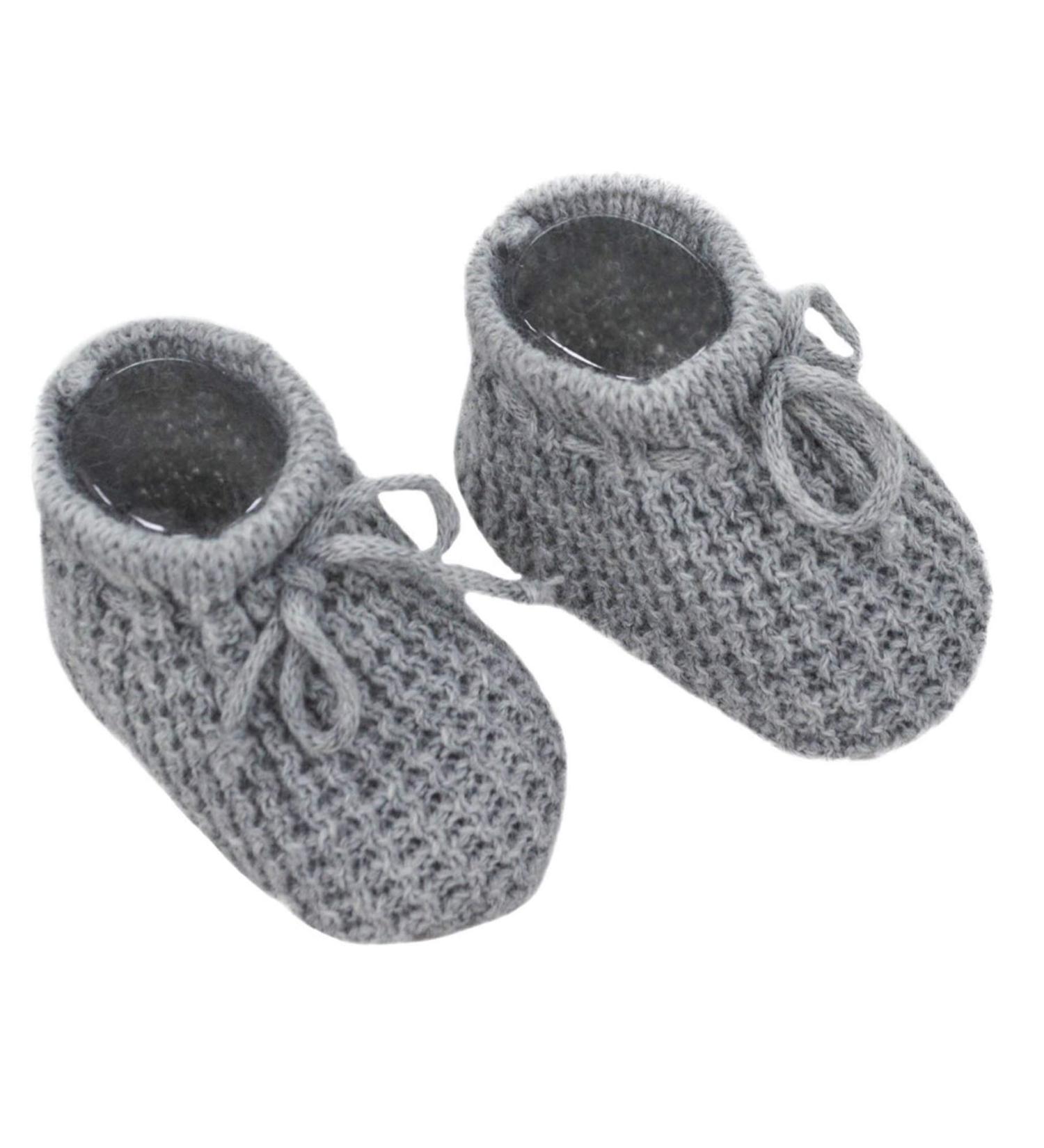 Baby Boys Girls 1 Pair Knitted Booties Mesh Baby Booties 0-3 Months S401 0-3 Months Grey