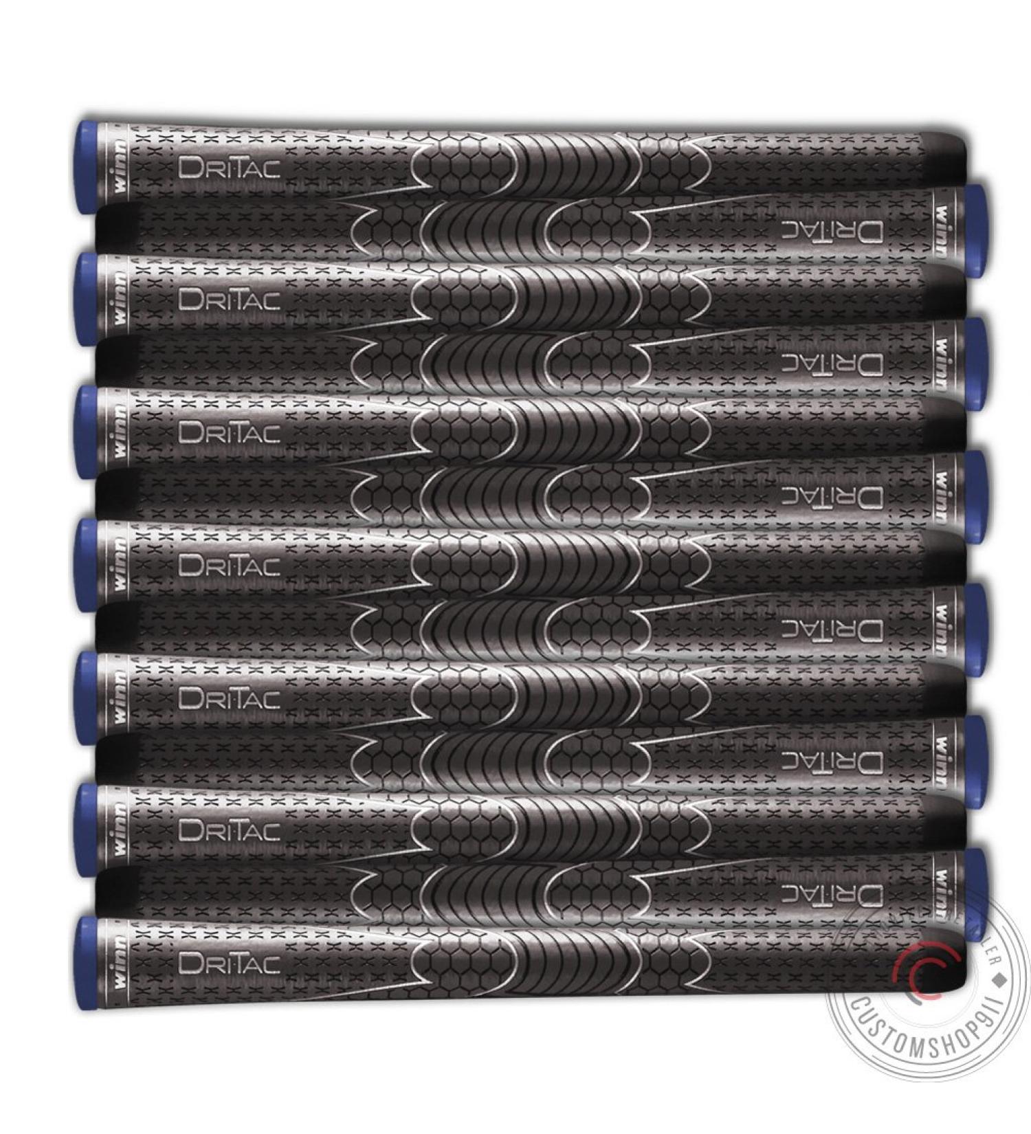 Set of 9 BRAND NEW Winn DriTac Midsize AVS Gray Golf Grip - Dri-Tac!