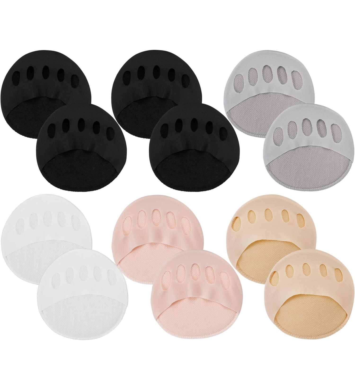 Forefoot Protective Cushion Pads Set for Women - 6 Pairs Honeycomb Fabric Metatarsal Foot Pads - 5 Colors - Buy Online on GoSupps.com