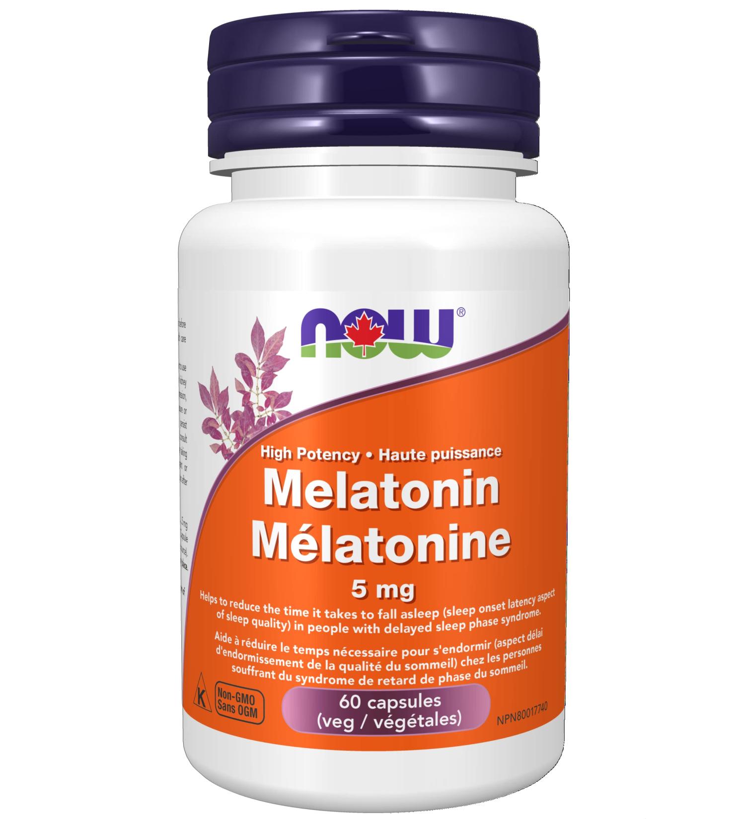 NOW Supplements Melatonin 5mg Capsules 60 Count - Buy Online on GoSupps.com