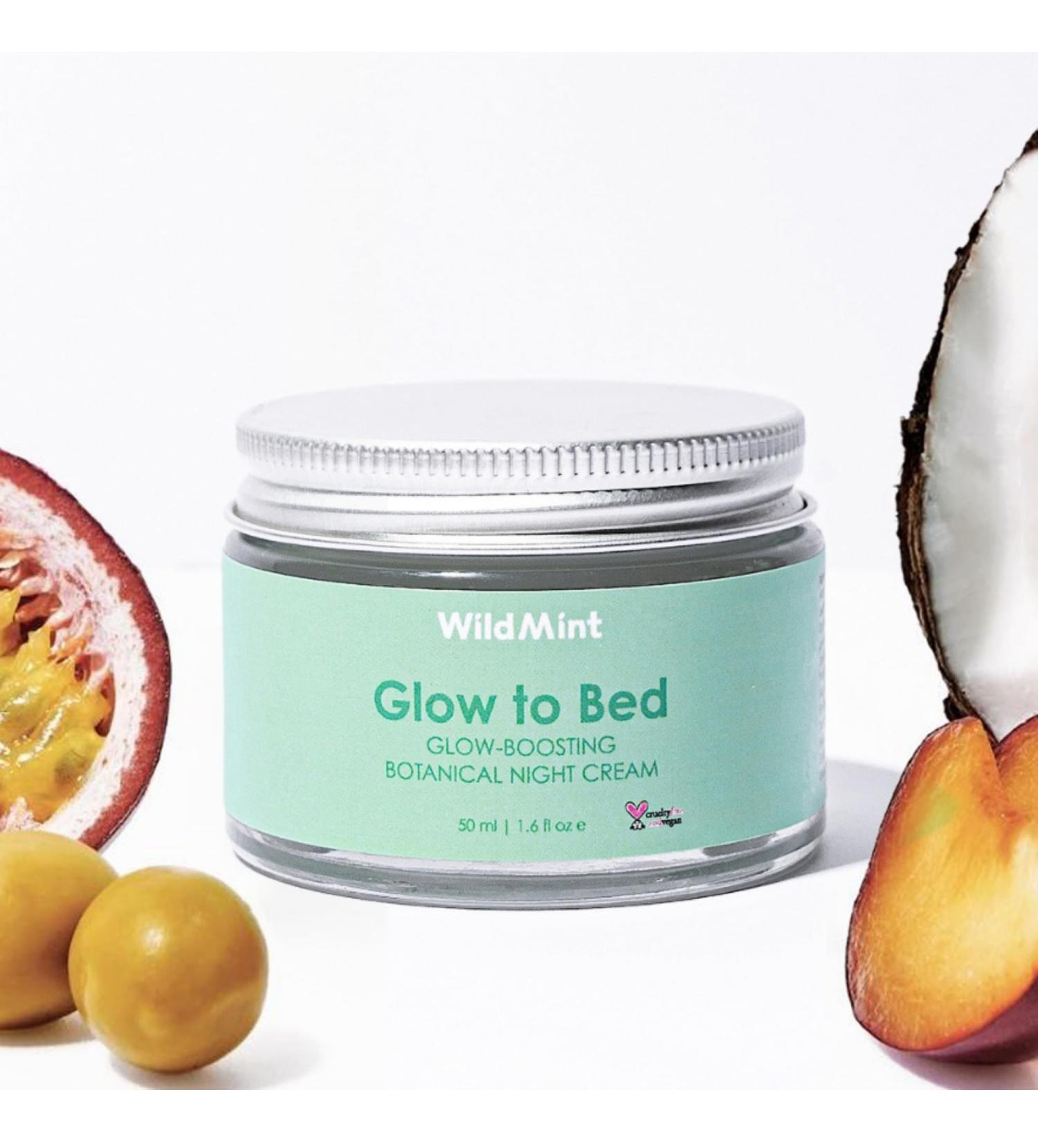 WildMint Glow to Bed Natural Facial Night Cream | Hydrating Moisturiser for Dry Menopause & Mature Skin | Anti-Aging Skin Care with Hyaluronic Acid | UK Vegan Face Cream for Sensitive Skin 50ml - Buy Online on GoSupps.com