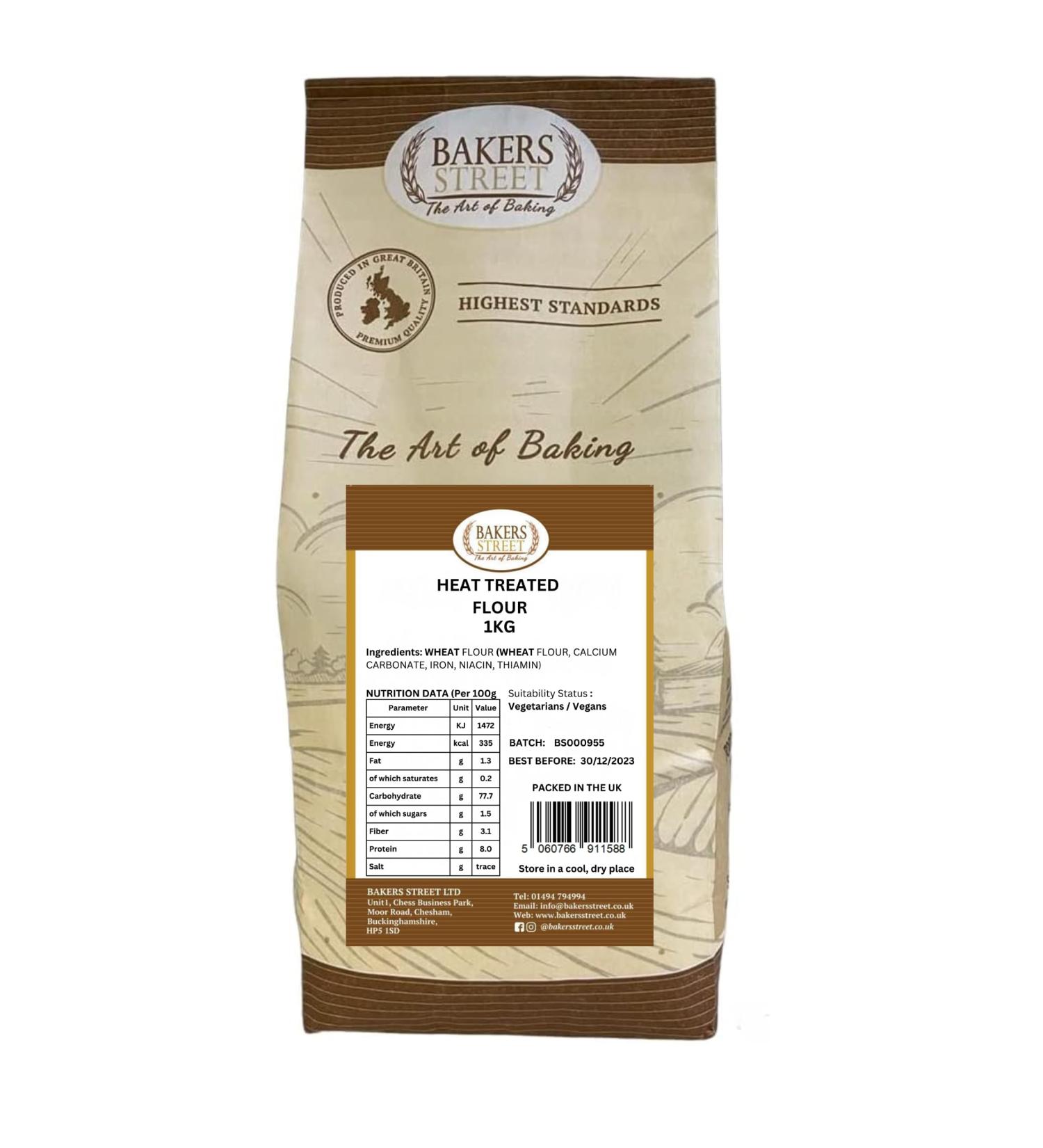 Bakers Street | Heat Treated Cake Flour 1Kg | Perfect For Use Sponges and Cakes | Premium Quality Flour | Suitable for Vegetarian & Vegans - Buy Online on GoSupps.com