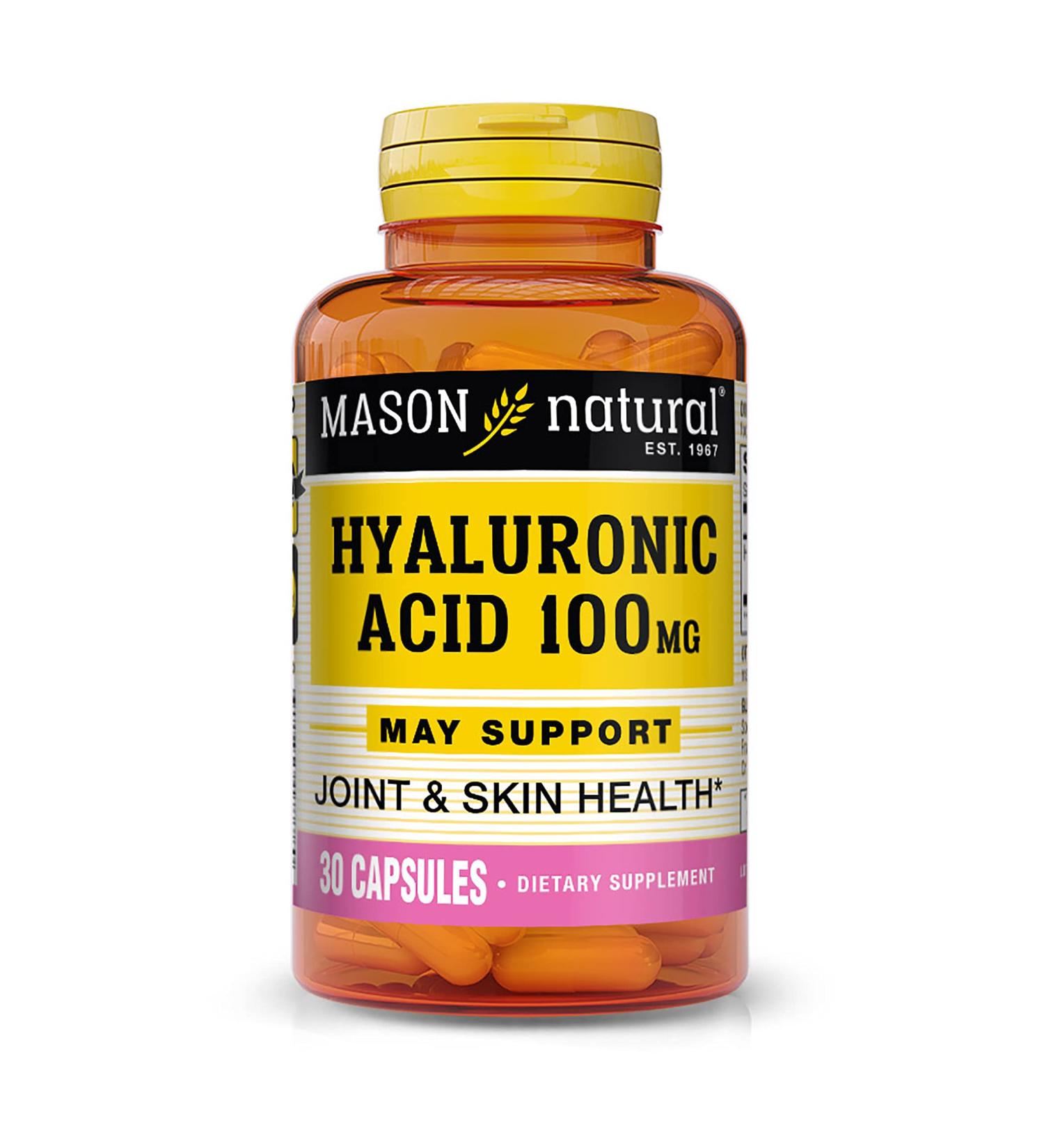 Mason Natural Hyaluronic Acid 100mg | 30 Capsules for Skin & Joint Health - Buy Online on GoSupps.com