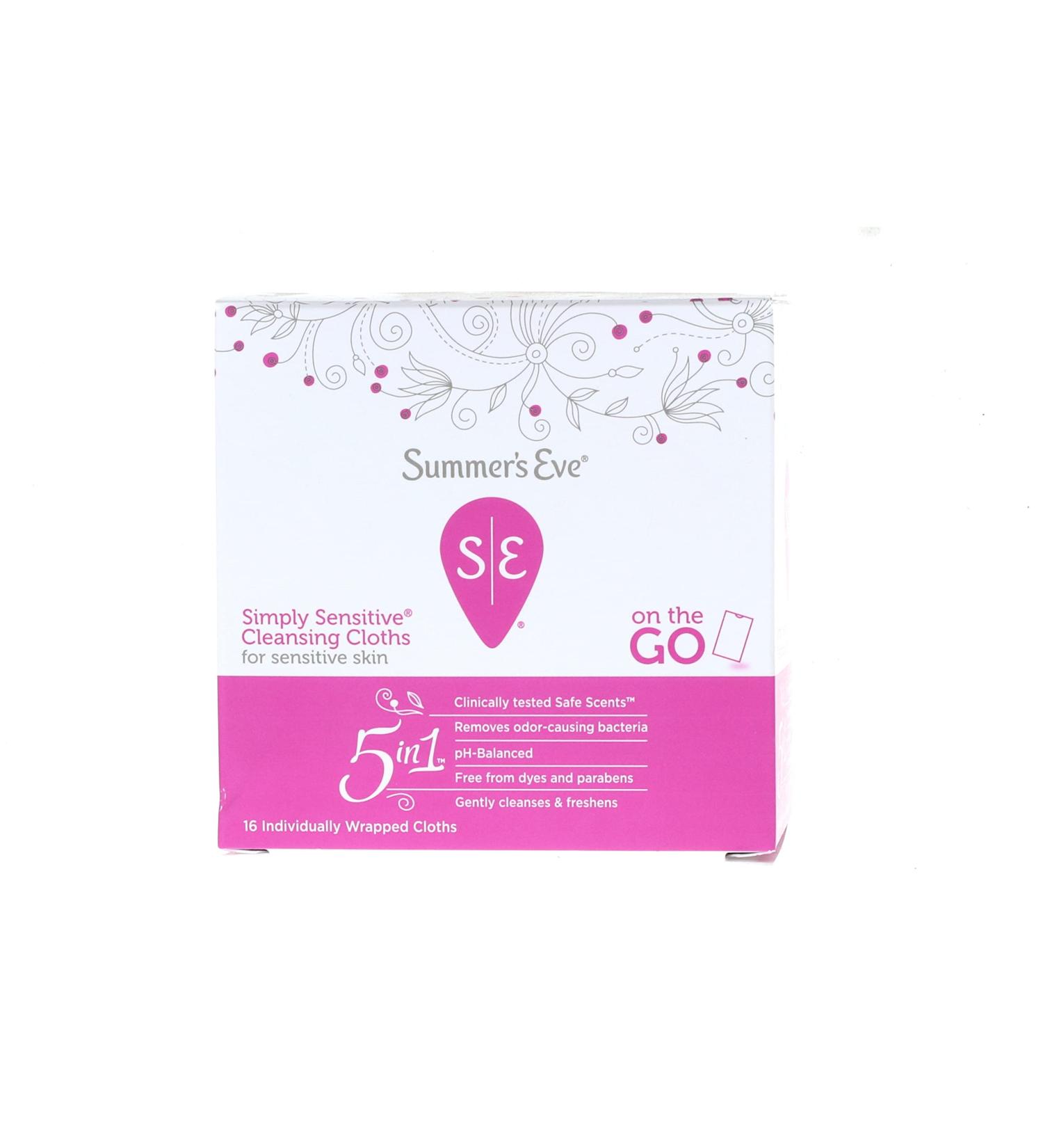 Summer's Eve Cleansing Cloths 16ct - Gentle Feminine Hygiene Wipes - Buy Online on GoSupps.com