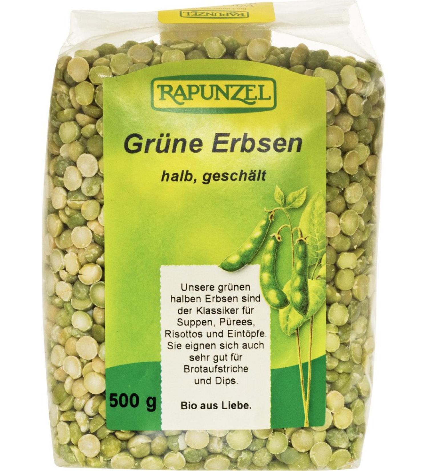 Rapunzel Organic green peas halved peeled (2 x 500 gr) 500 g (pack of 2)