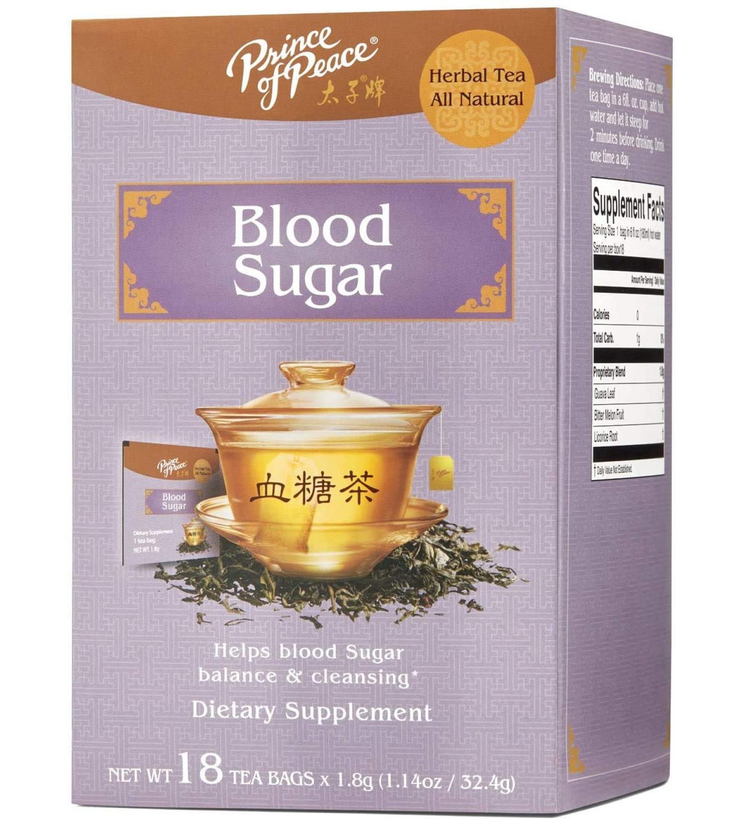 PRINCE OF PEACE Blood Sugar Herbal Tea 18 Bag 0.02 Pound - Buy Online on GoSupps.com