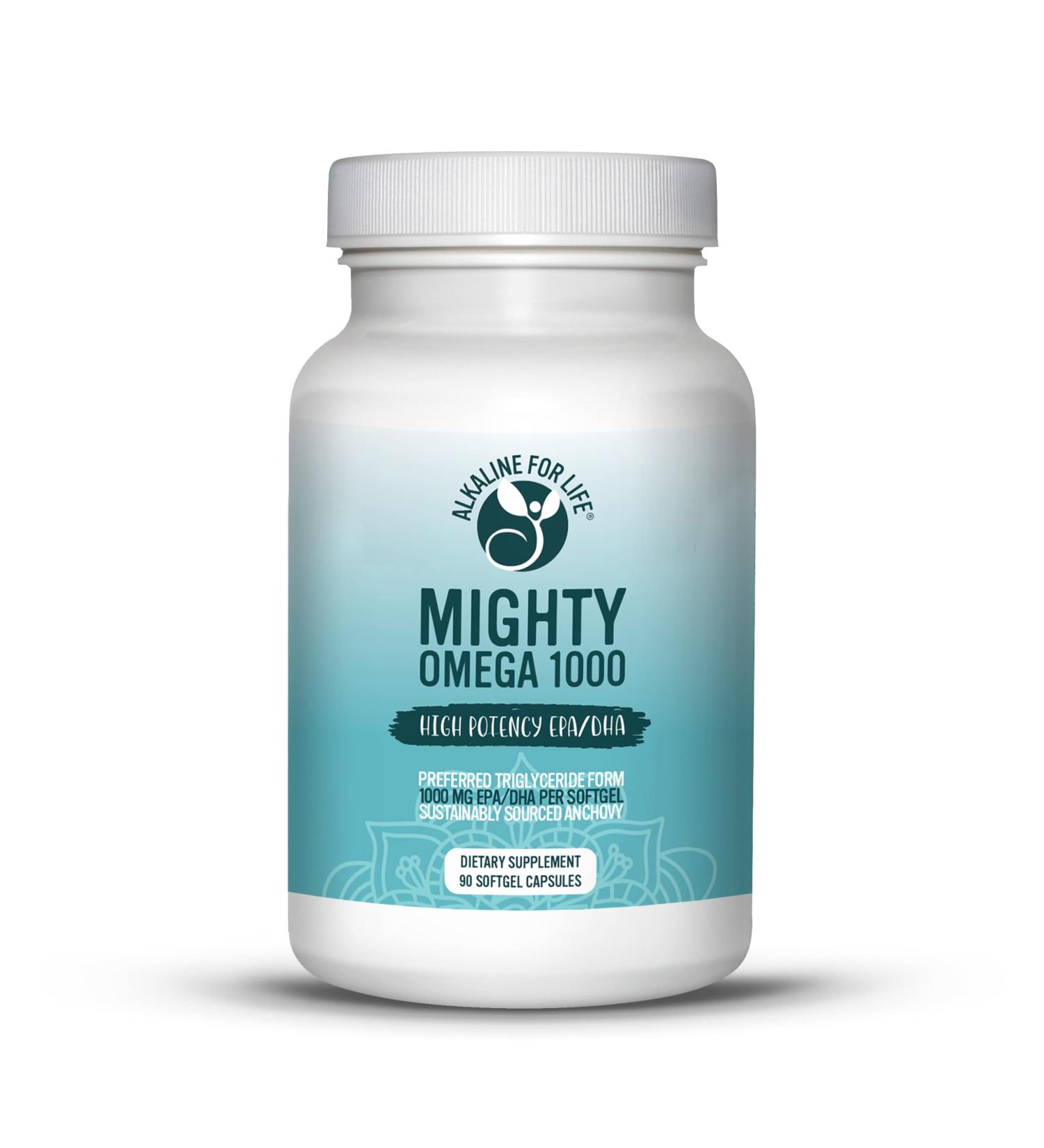 Mighty Omega 1000 Potent Omega 3 Supplement 1000 MG EPA DHA Per Capsule High Dose Omega 3 Fish Oil South Pacific Anchovy Sourced - Triglyceride Omega 3 Fatty Acid Supplement 90 - Buy Online on GoSupps.com