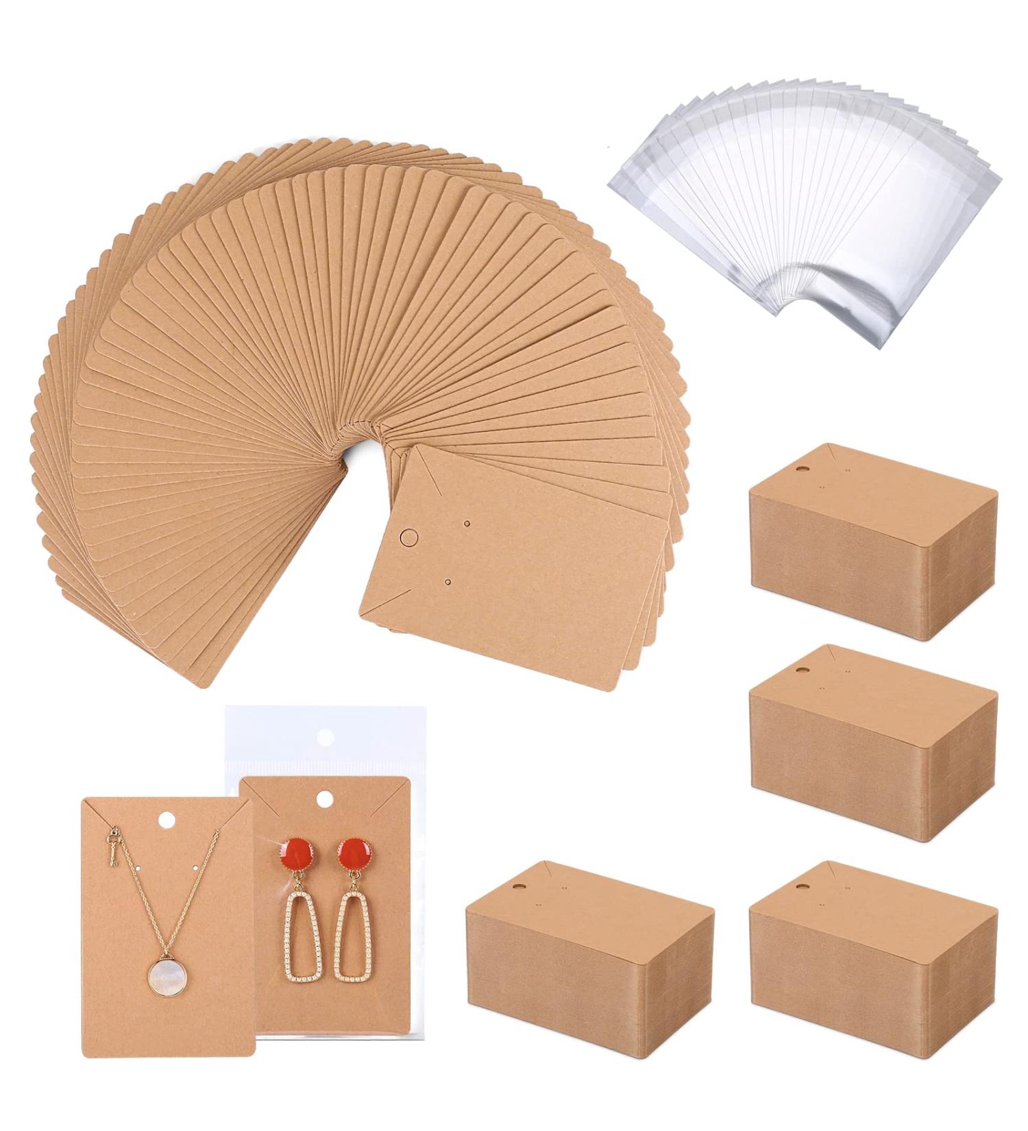 Ovsor 500 Pcs Earring Display Cards with Bags - Jewelry Packaging and Necklace Display Holder - Buy Online on GoSupps.com