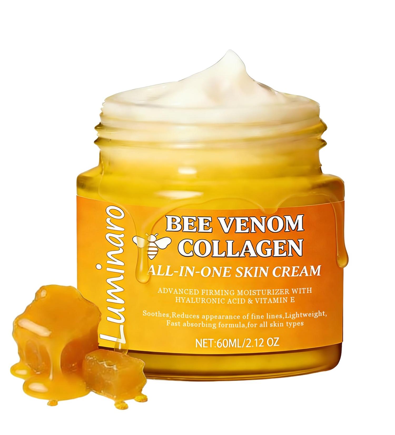All In One Collagen Bee Venom Cream 2026 Natural Bee Venom Skin Treatment Cream - Infused with Organic Bee Venom Serum Hyaluronic Acid and Peptides | Intense Lifting Hydration & Wrinkle Care 1 - Buy Online on GoSupps.com