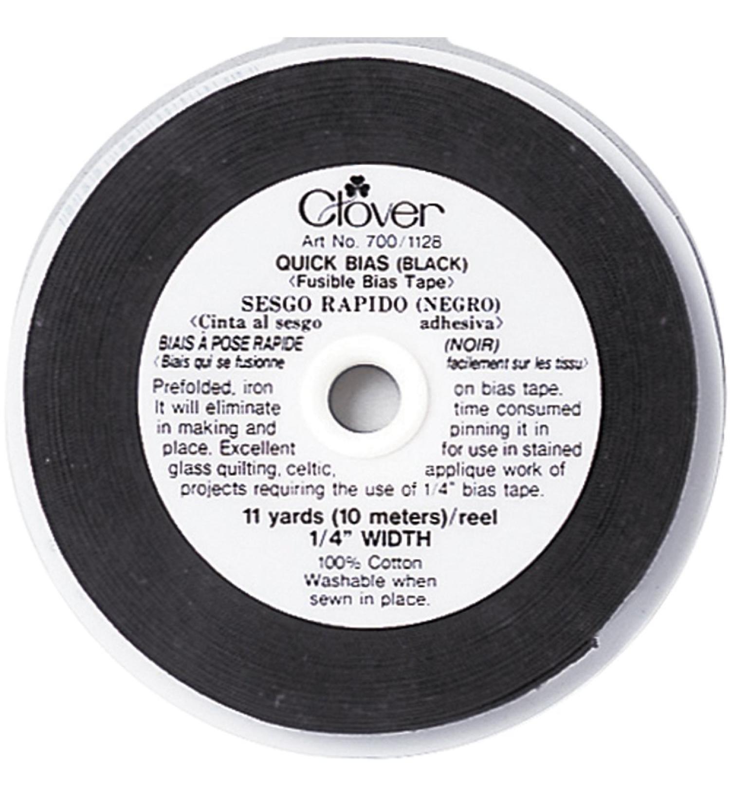 Clover Quick Fusible Bias Tape 1/4-Inch Wide, 11-Yard - Black - Buy Online on GoSupps.com