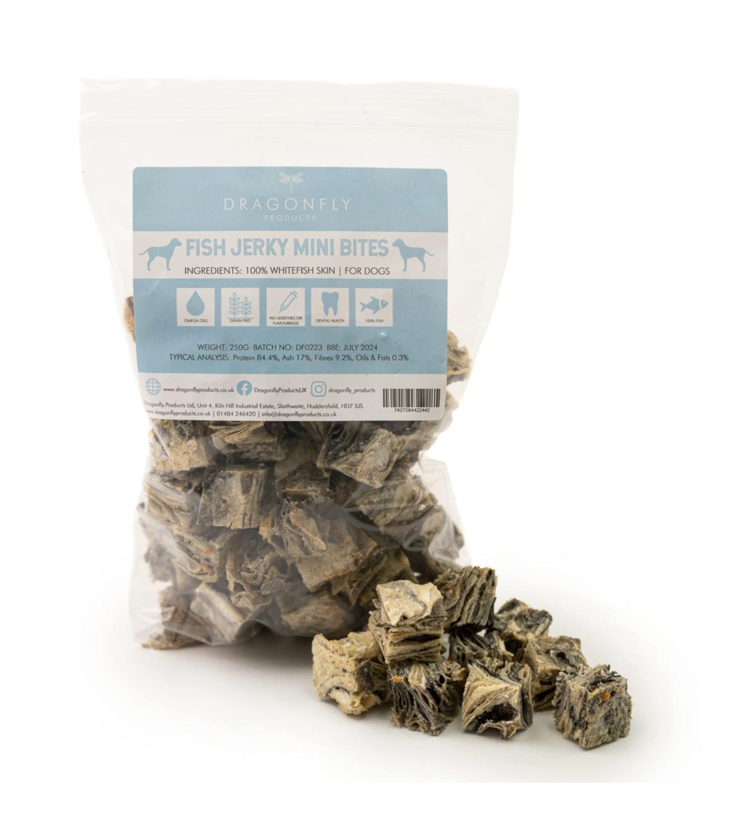Dried Fish Dog Treats | 500g | Whitefish Skin Jerky Cubes for Small to Medium Breeds | Natural, Healthy, Grain-Free & Low Fat Chew - Buy Online on GoSupps.com