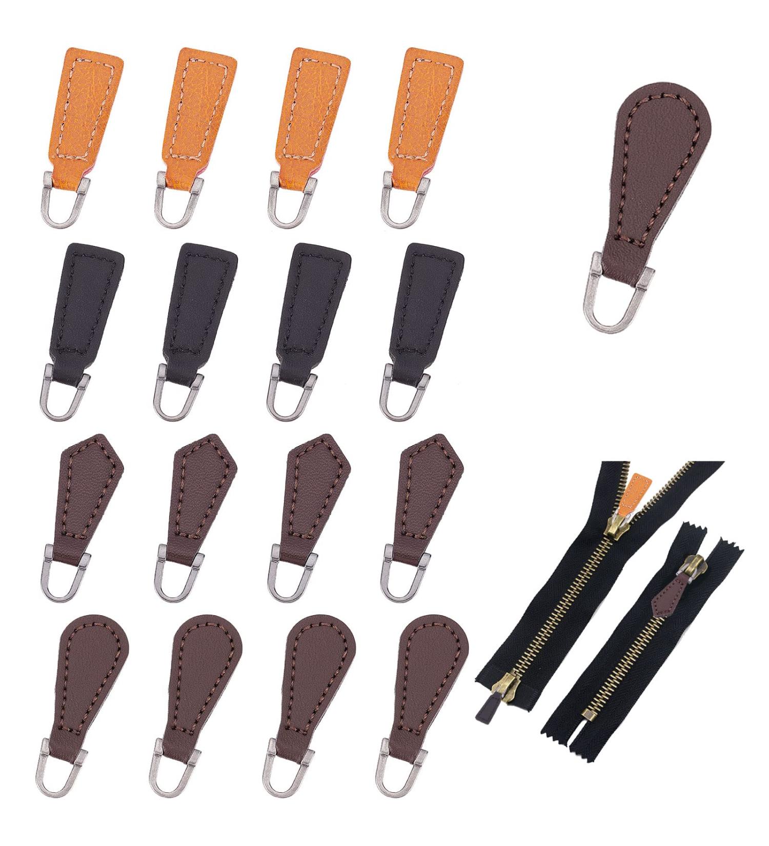 Pandahall 20 Pcs Leather Zipper Pulls - 4 Styles for Jackets Luggage Handbags & Repair - Buy Online on GoSupps.com