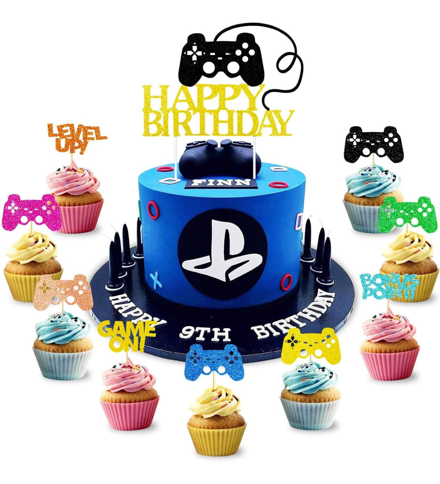 37 Pcs Video Game Controllers Cupcake Toppers Gamer Cake Topper Decoration Video Game Cupcake Topper Supply for Kids Gaming Themed Birthday Party Supplies Favors - Buy Online on GoSupps.com