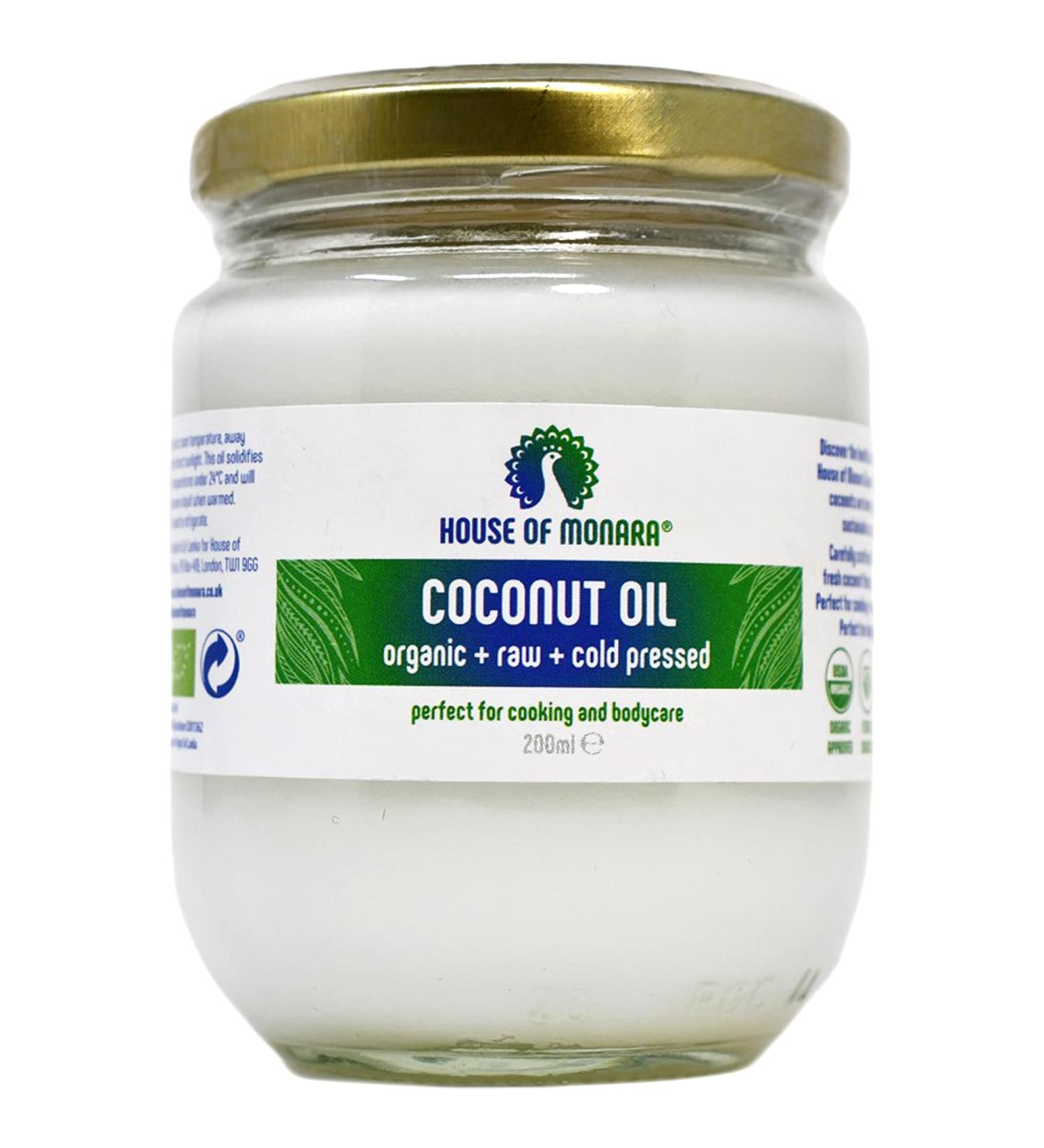 House of Monara Organic Extra Virgin Coconut Oil - 200 ml (Pack of 1) | Pure, Raw, Cold Pressed - Buy Online on GoSupps.com
