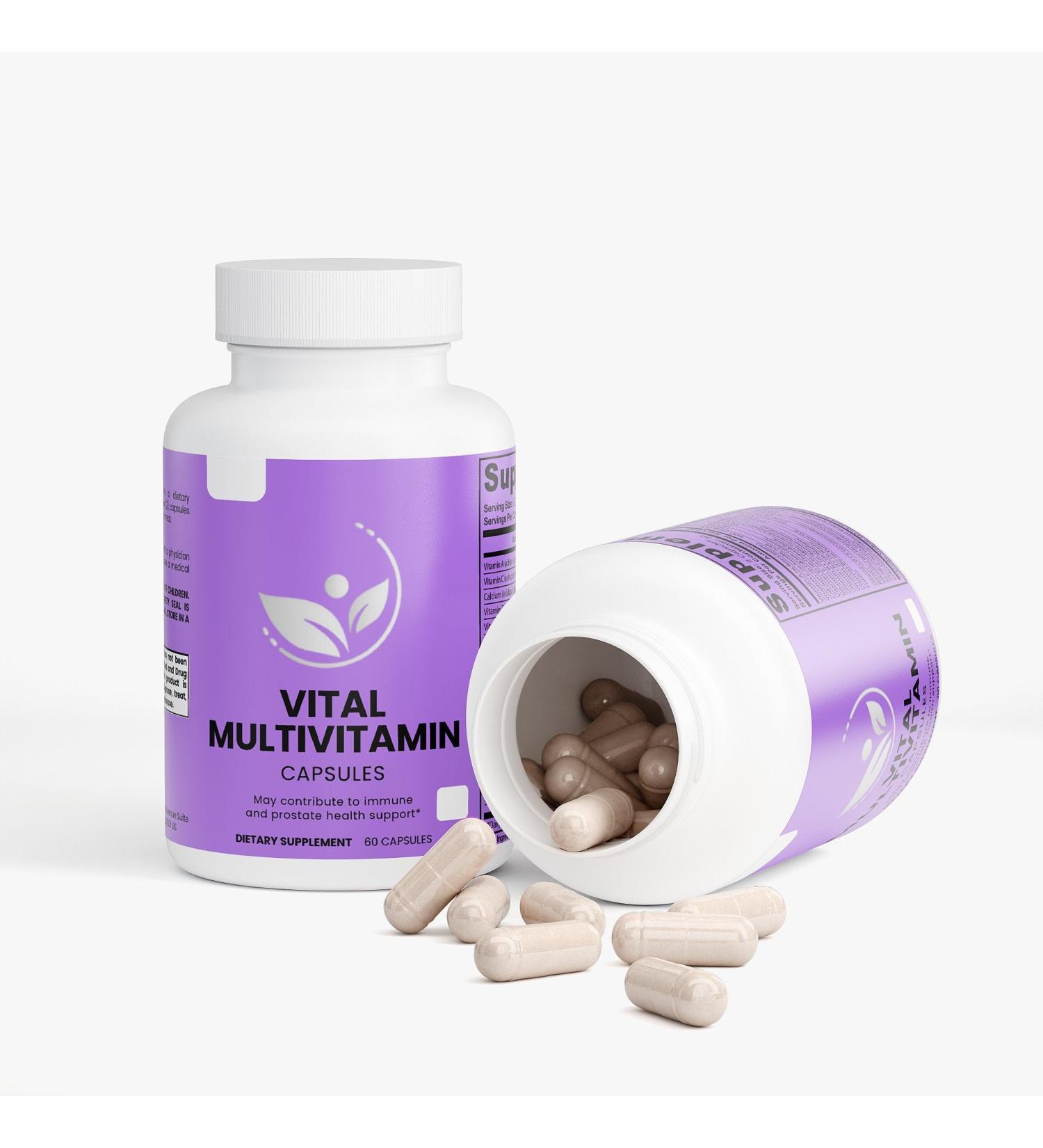 FULL VITALE Daily Multivitamin Capsules Immune Support with Vitamin B Complex Antioxidants Echinacea Spirulina - Buy Online on GoSupps.com