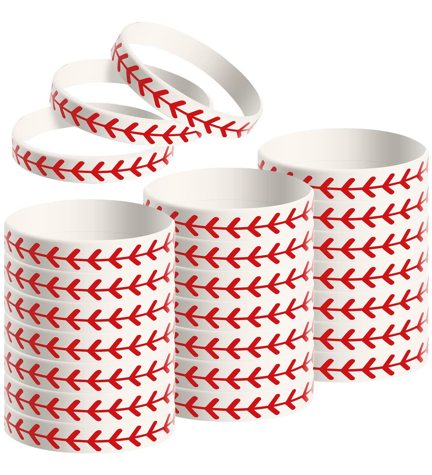 JOVITEC Softball Bracelet - 24 Pieces White Silicone Wristband for Players and Teams - Buy Online on GoSupps.com