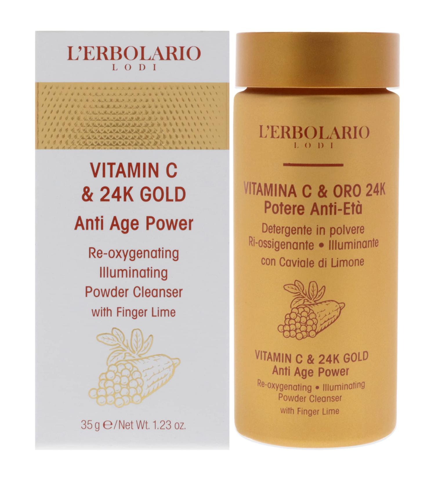 L'Erbolario Vitamin C & 24K Gold Anti-Age Cleanser - Daily Face Wash for Oily & Dry Skin - Restores Glow Removes Makeup & Impurities - 1.23 oz - Buy Online on GoSupps.com