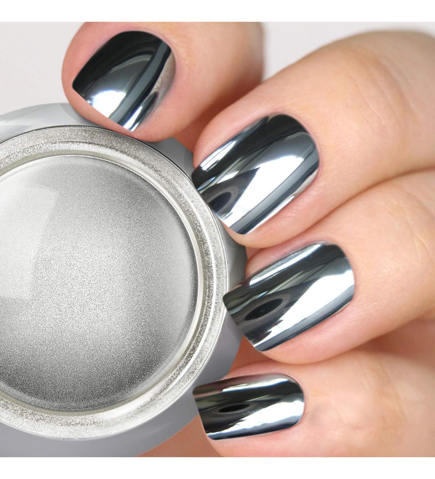PrettyDiva Silver Chrome Nail Powder - Rose Gold Mirror Effect Manicure Pigment - Buy Online on GoSupps.com