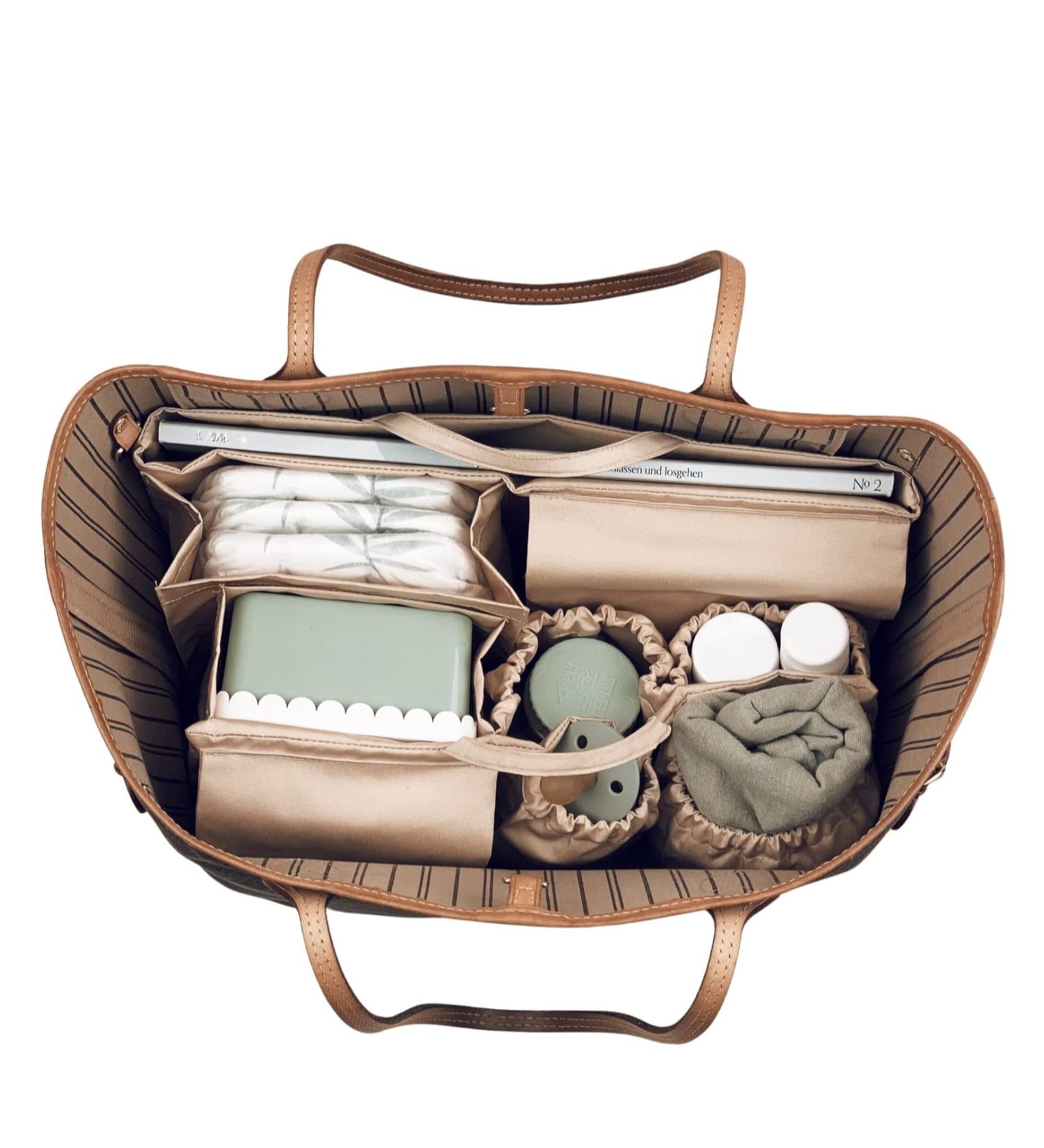 Shop Lilibell Classic Beige Baby Bag: Water-Repellent Washable Handbag Organizer & Pocket Organizer for Moms - Perfect for Shoppers & Backpacks - Buy Online on GoSupps.com