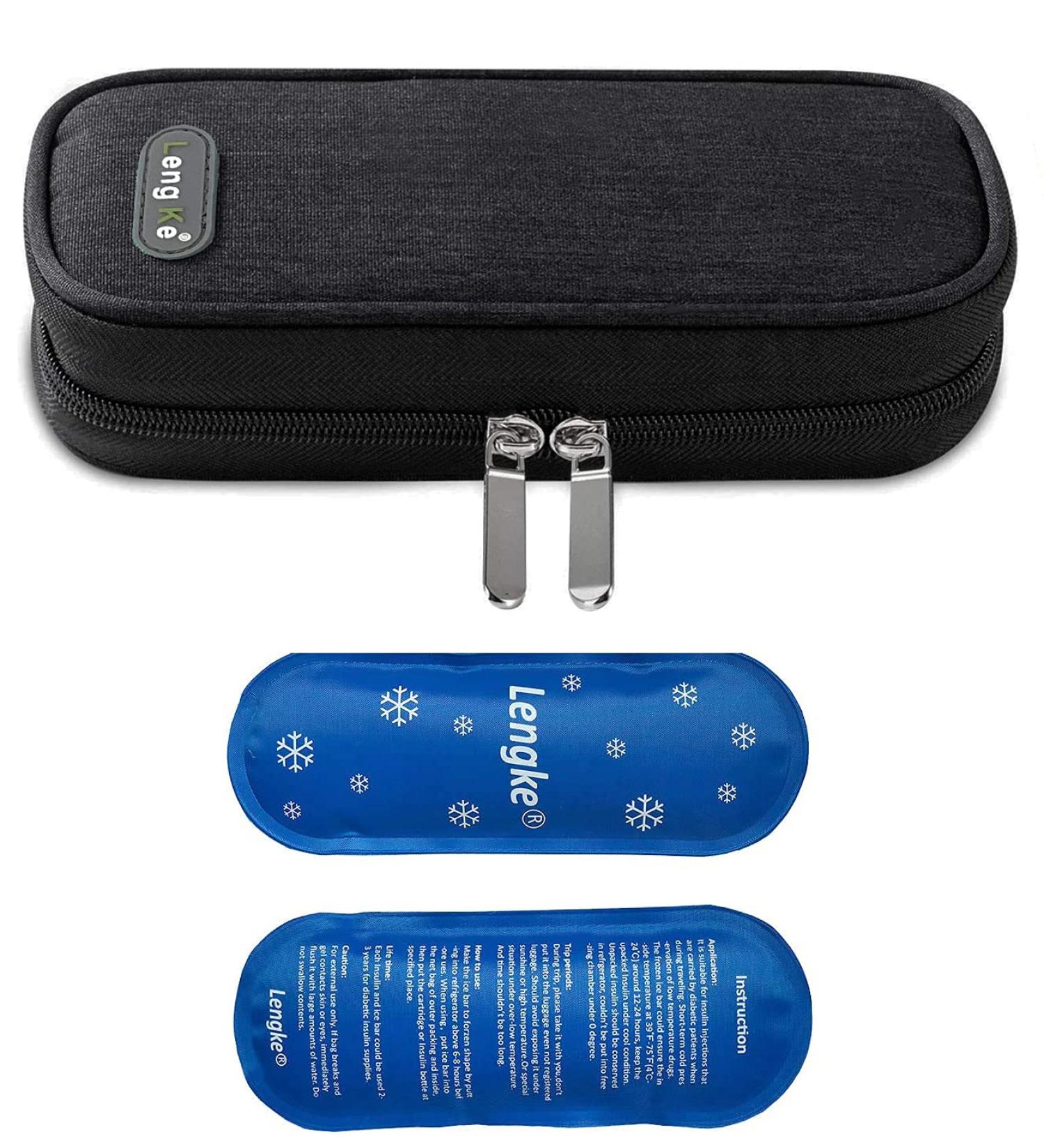 Vianber Insulin Travel Cooling Bag w/ 2 Ice Packs - Diabetes Medical Isothermal Cooler (Black) - Buy Online on GoSupps.com