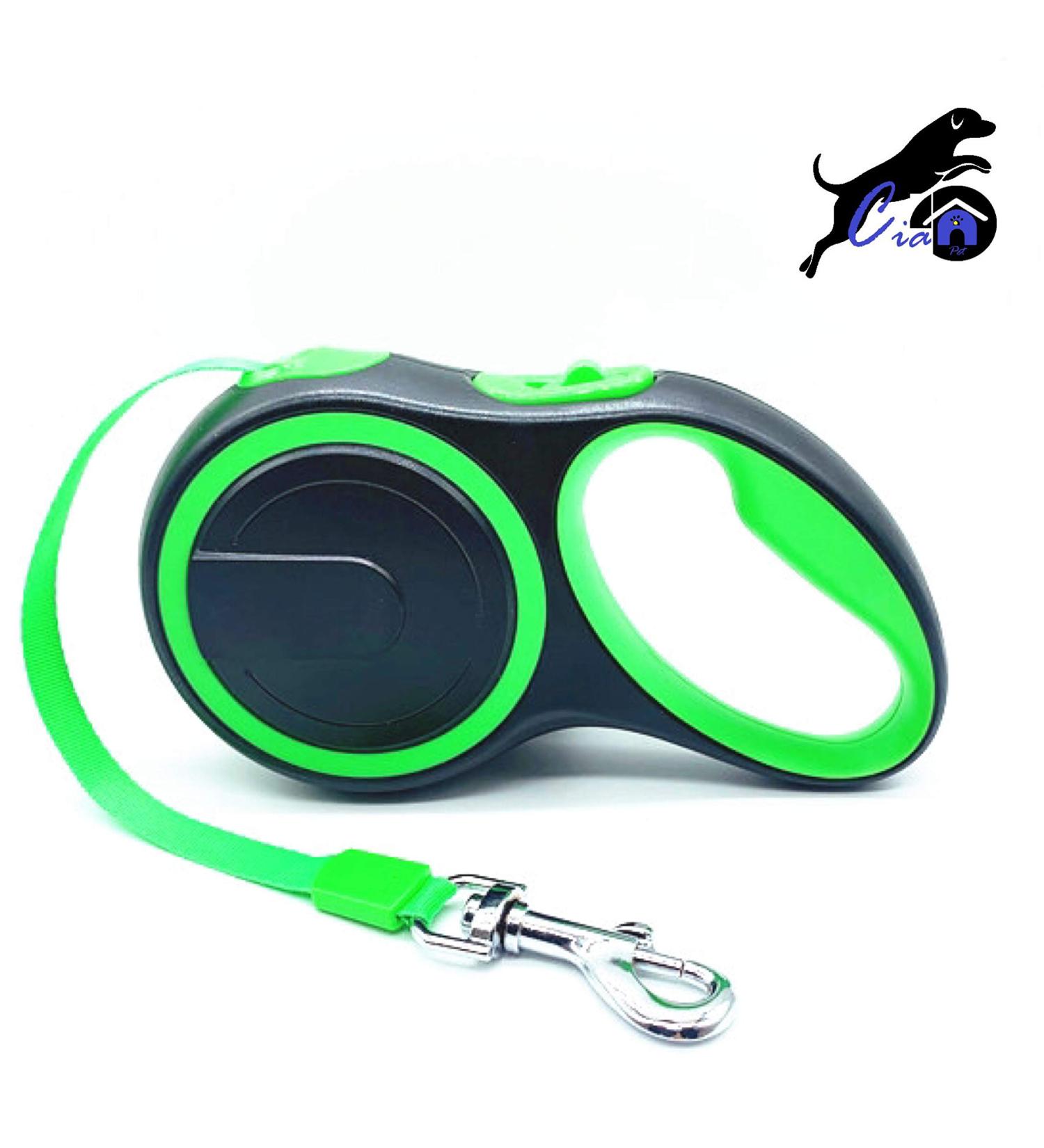Cian Retractable Dog Leash 16 ft Strong Durable Walking Leash Reinforced Nylon Ribbon One Touch Upgraded Locking System One Button Break Tangle-Free Anti-Slip Rubberized Handle (Green) - Buy Online on GoSupps.com