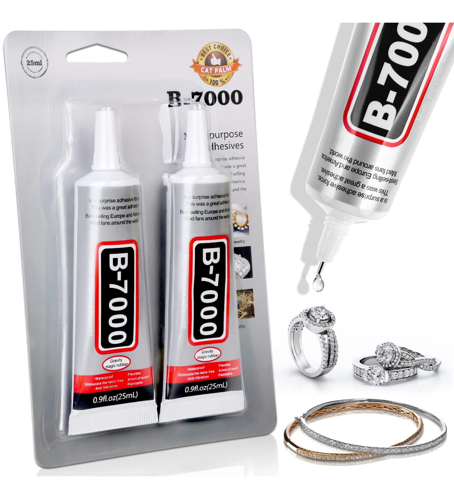 B7000 Glue | 2 x 25 ML Clear Liquid Adhesive for Rhinestone Crafts & Cell Phone Repair - Buy Online on GoSupps.com
