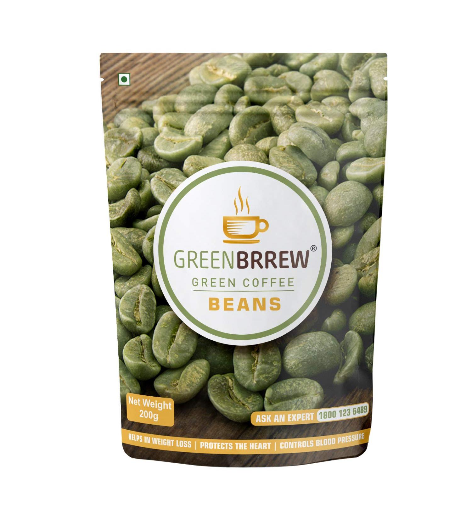 Greenbrrew Arabica ('Pl-AAA') Organic Green Coffee Beans for Weight Loss - 200G - Buy Online on GoSupps.com