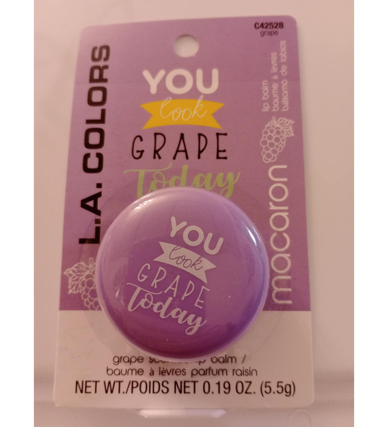 LA Colors Macaron Grape Flavored Lip Balm Protects Soothes Moisturizes Lips 0.19 oz