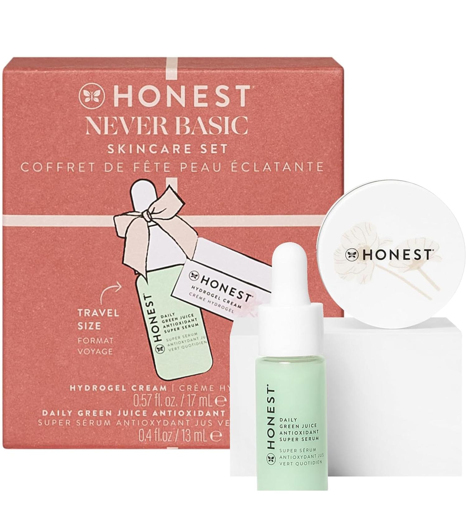 Shop Honest Beauty Never Basic Skincare Duo | Mini Hyaluronic Acid Hydrogel Cream & Green Juice Serum | EWG Verified Vegan & Cruelty Free International Shipping Available - Buy Online on GoSupps.com