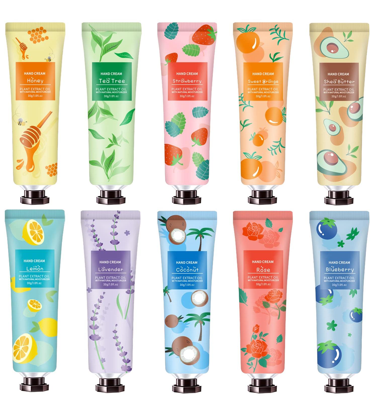 10 Pack Natural Plant Fragrance Hand Cream Gift Set for Dry Cracked Hands - Moisturizing Mini Lotion for Travel - Perfect Gift for Mom & Grandma - Buy Online on GoSupps.com