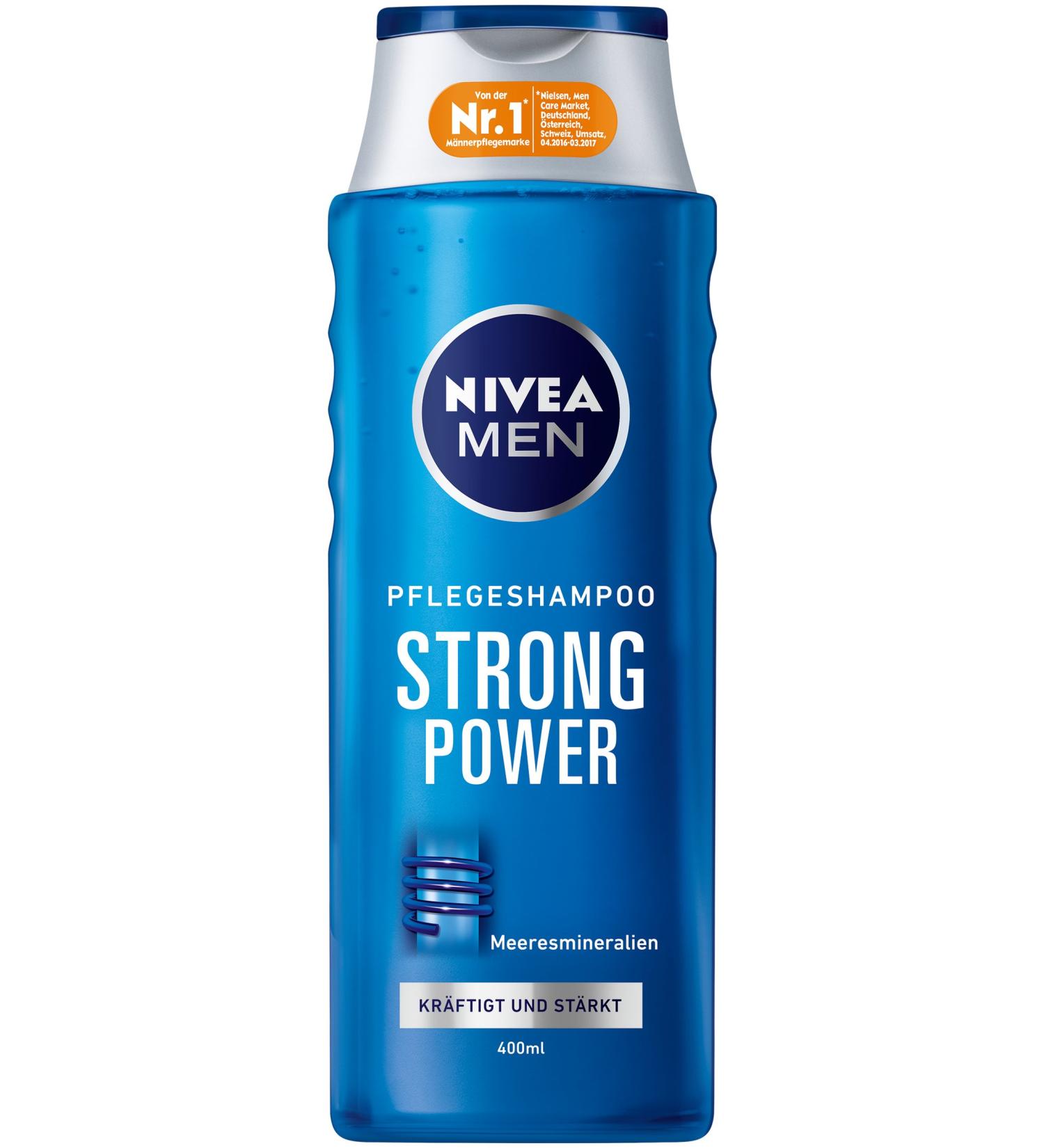 NIVEA Men Hair Care Shampoo 400 ml bottle Strong Power pack of 3 3 x 400 ml