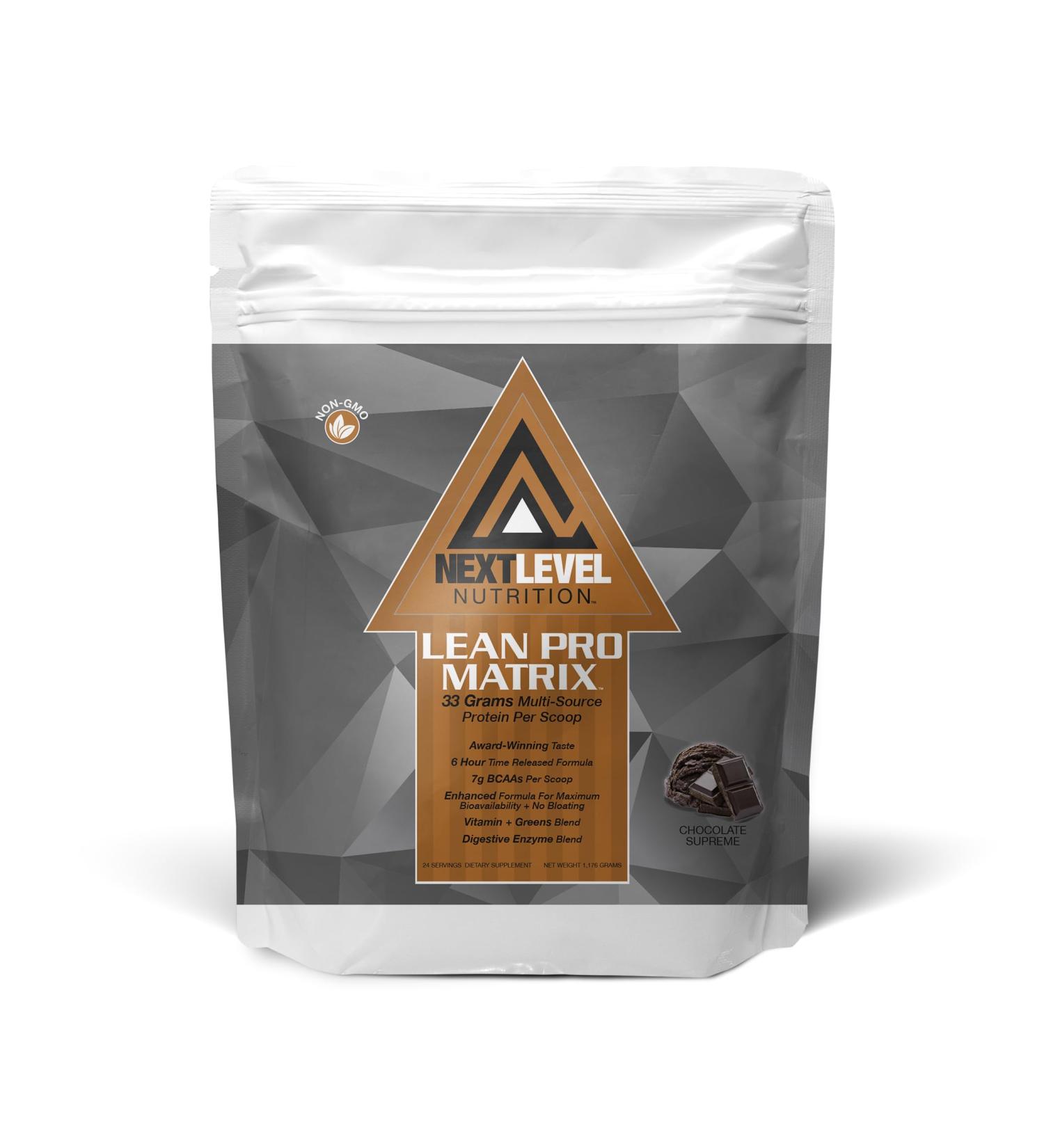 Lean Pro Matrix Chocolate Supreme - 34g Protein per Serving | Premium Protein Powder for Muscle Growth & Recovery - Buy Online on GoSupps.com