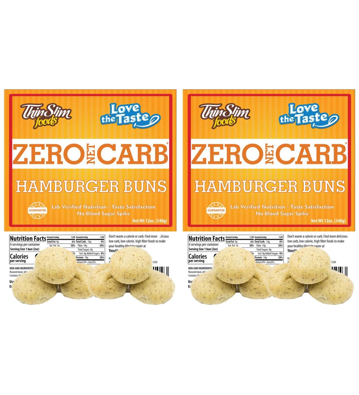 ThinSlim Foods Low Carb Hamburger Buns - Keto-Friendly 2 Pack (12 Buns) - Buy Online on GoSupps.com