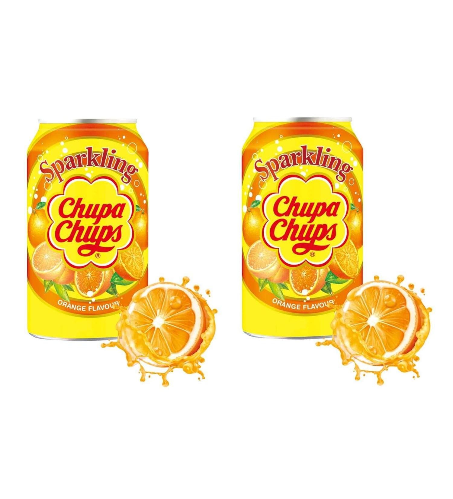 x Chupa Chups 345ml Cans with Different Flavours (Orange, Orange)