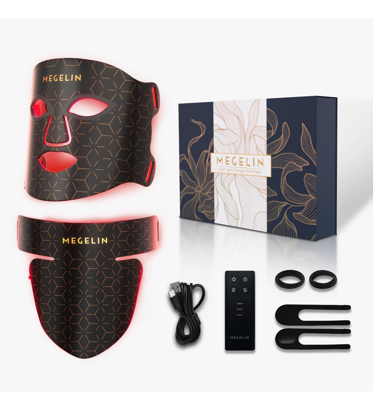 Led Red Light Therapy Face & Neck Mask - 7 Color Infrared Skin Rejuvenation Mask for Anti-Aging & Glow - Buy Online on GoSupps.com