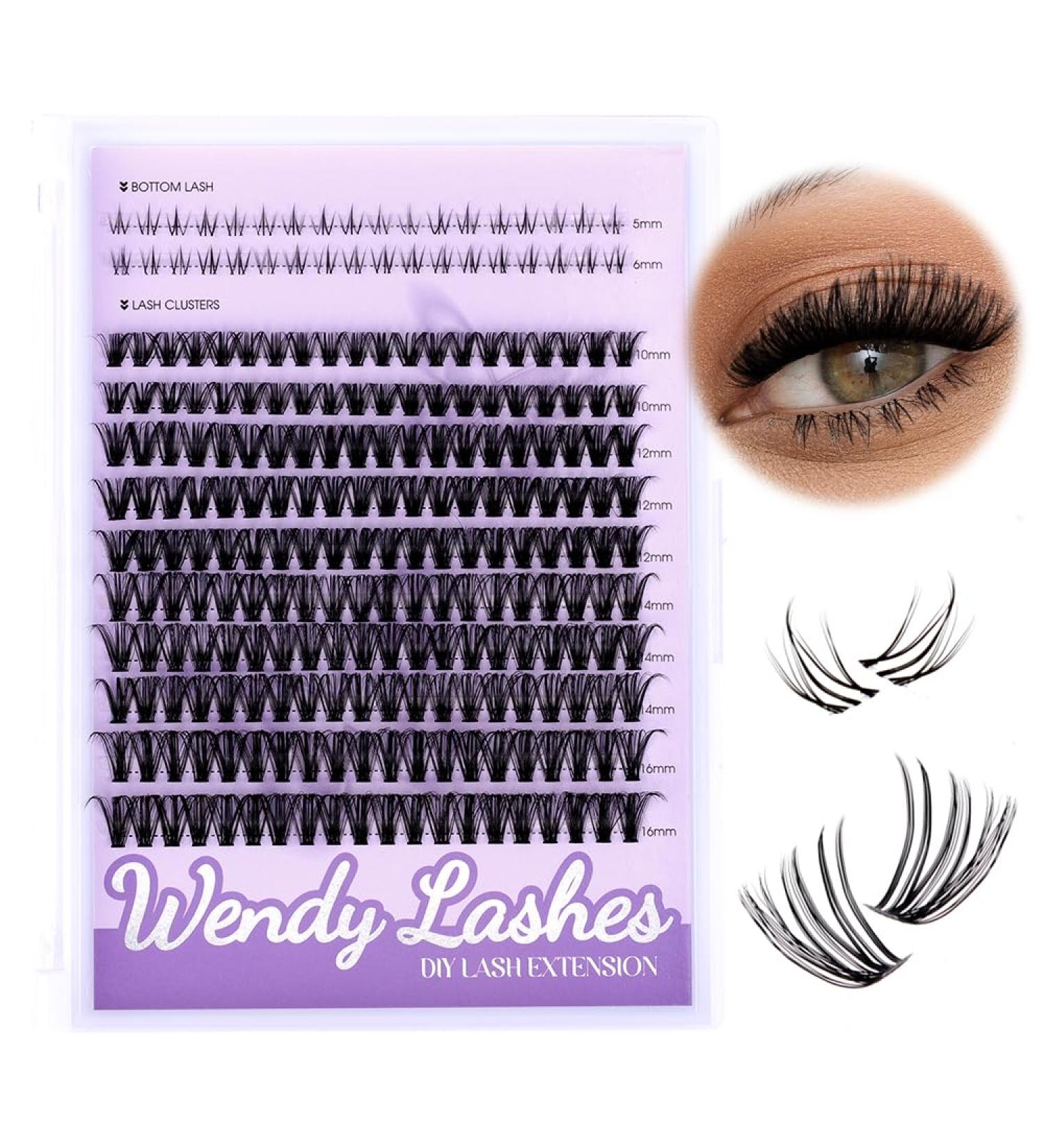 WENDY Lashes Clusters - DIY Eyelash Extensions D Curl 40D & Bottom Lashes | Soft Wispy Individual Lashes | Perfect for Beginners | 10-16 MM - Buy Online on GoSupps.com