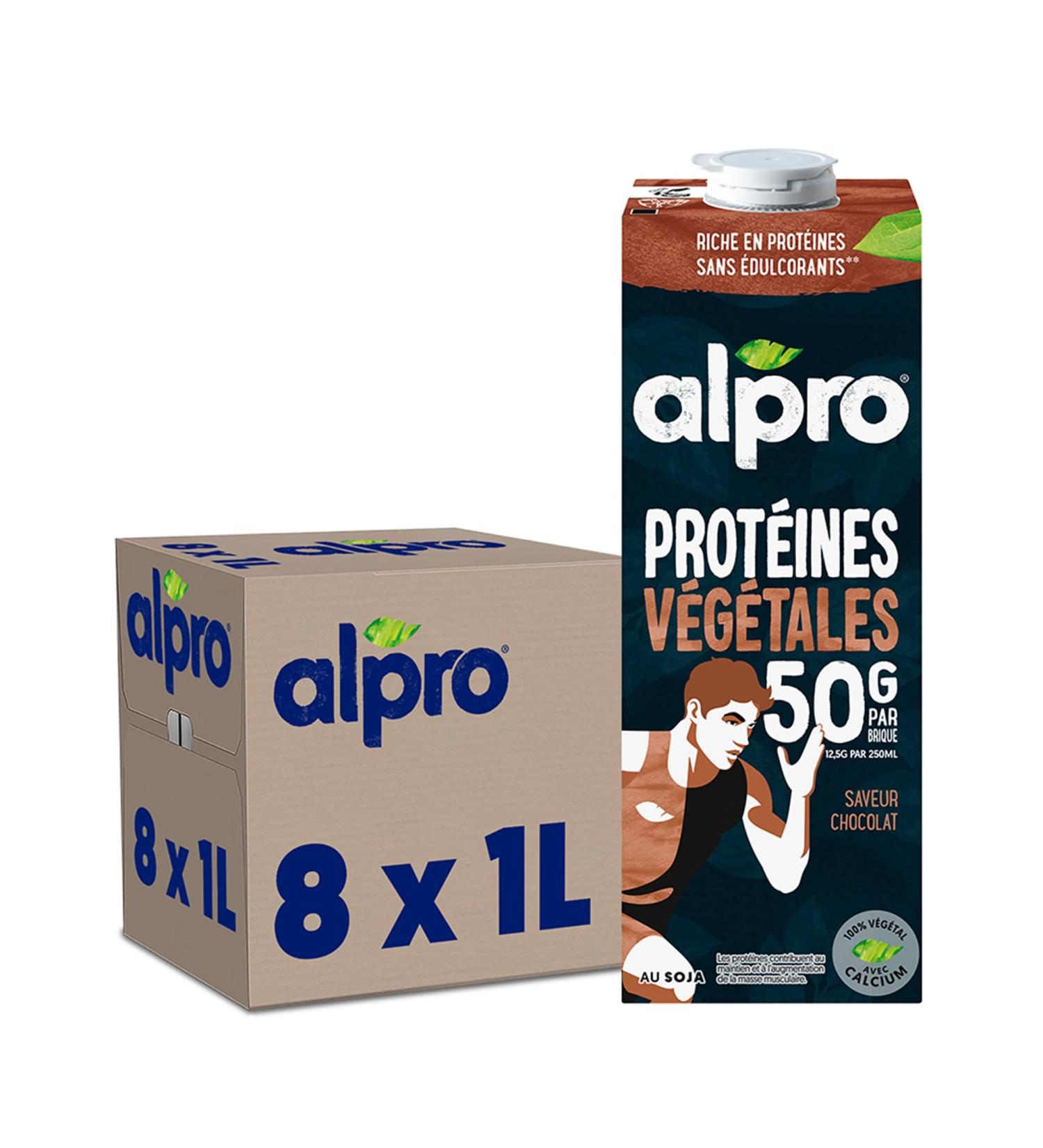 Alpro - Boisson v g tale - Soja prot ine go t chocolat- 1L- Lot de 8x1L - Buy Online on GoSupps.com