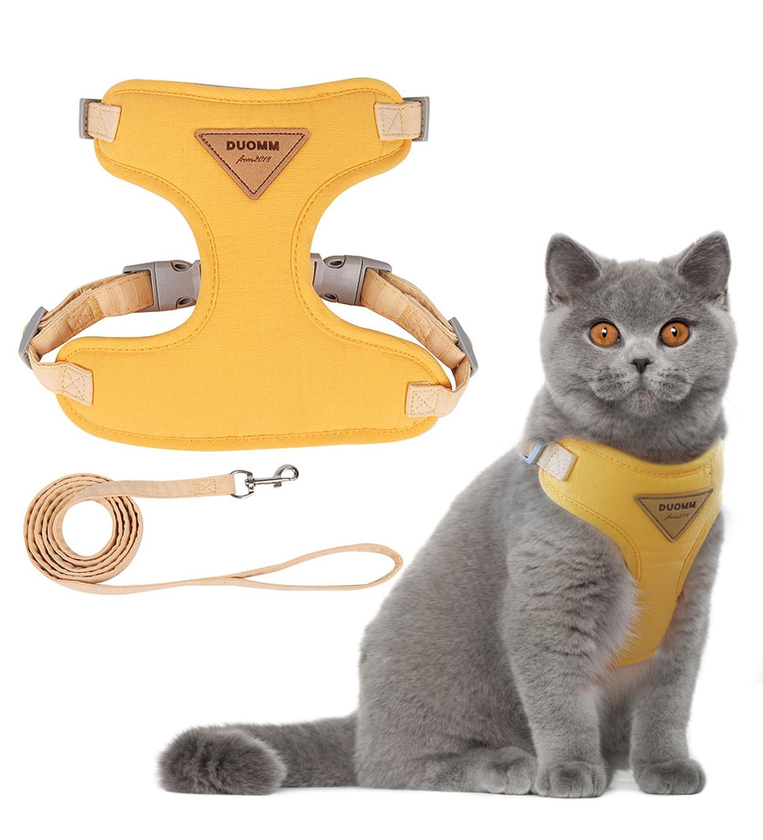 Premium Adjustable Cat Dishes - Break-Safe Design with Leash & Soft Chest Harness | Ideal for Kittens & Puppies - Buy Online on GoSupps.com