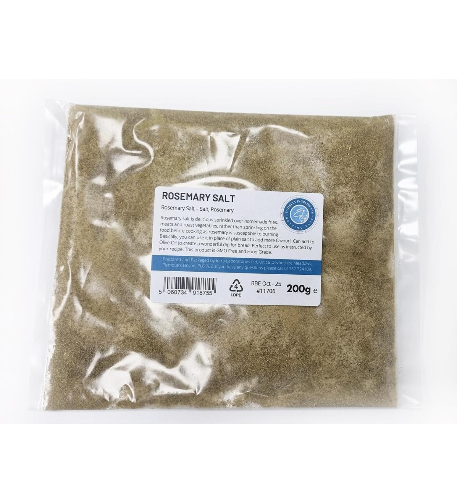 Entirely Ingredients - Rosemary Salt - Food Grade - Perfect for Focaccia and Roast Potatoes 200g