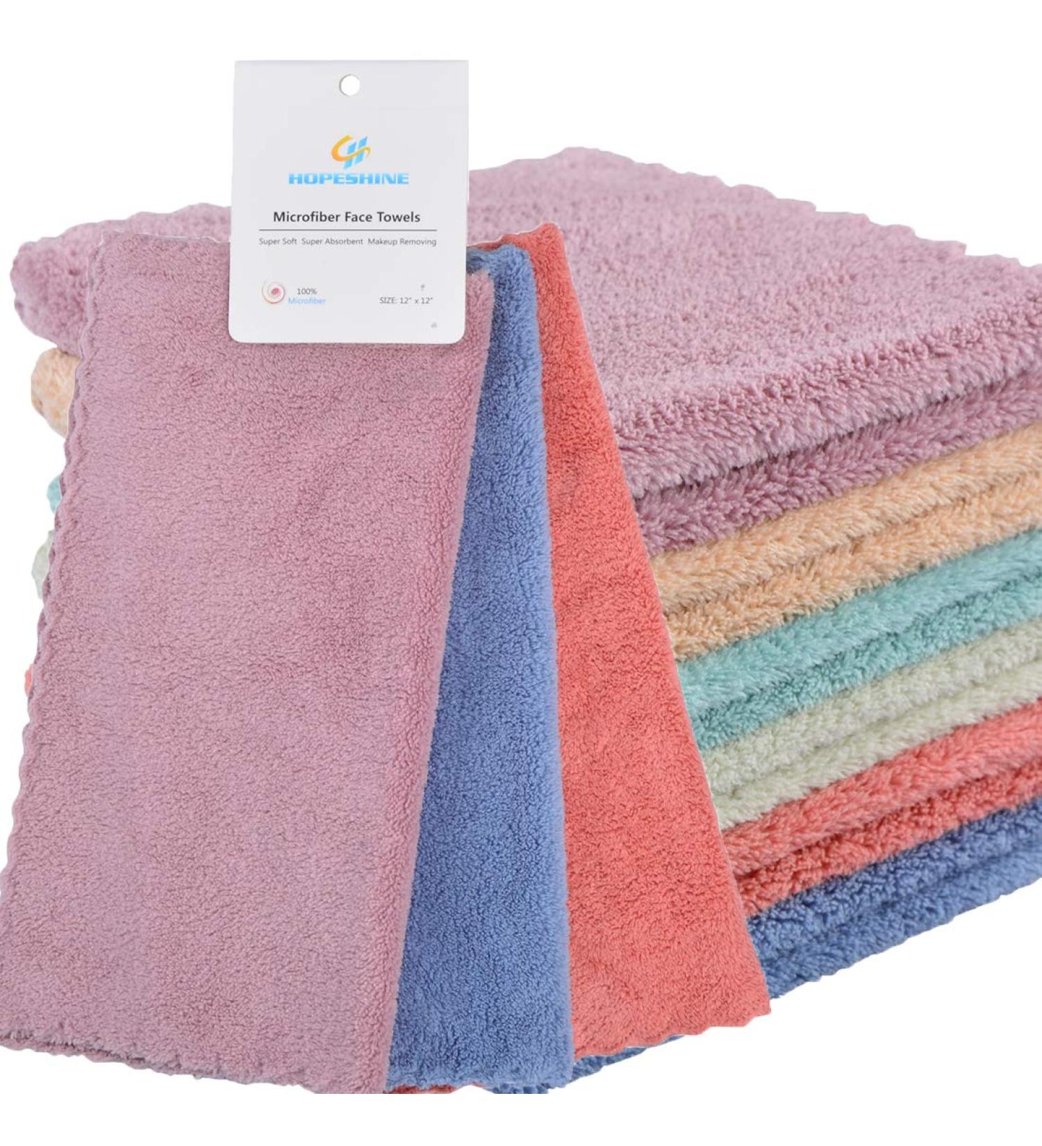 HOPESHINE Face Makeup Remover Cloths - Reusable Wash Cloths for Sensitive Skin - Erase Mascara, Eyeliner, Foundation, Lipstick with Just Water - 12x12 Inch (Pack of 6) - Buy Online on GoSupps.com