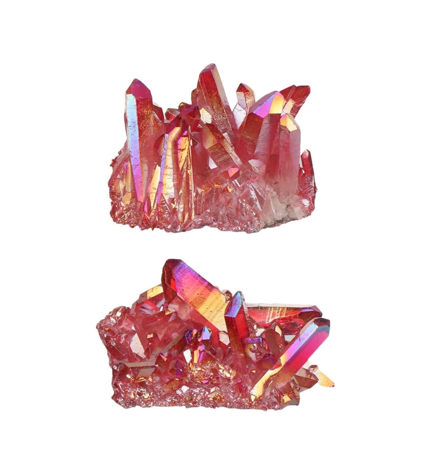 Gemstones and Crystals Colourful Aura Quartz Crystal Cluster Lucky Charm Natural Specimen Reiki Stone Electroplating Coated Natural Stone Stone Mineral Specimen - Buy Online on GoSupps.com
